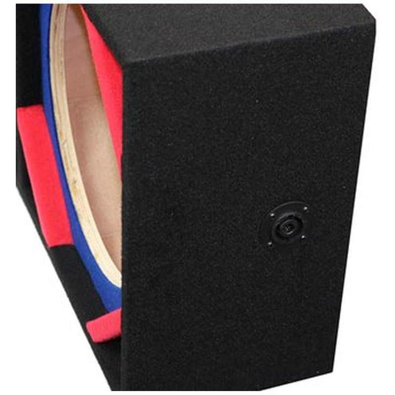 DEEJAY LED D12T3BLUE 12-inch Dual Empty Chuchera Speaker Enclosure, Woofer Box with Three Tweeter Mounts, Ported Chambers, 8-Conductor Socket, Heavy-Duty Carpeted Subwoofer Box for Custom Car Audio