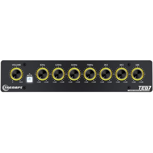 Taramps TEQ7YELLOW 7-Band Stereo Graphic Equalizer, Yellow