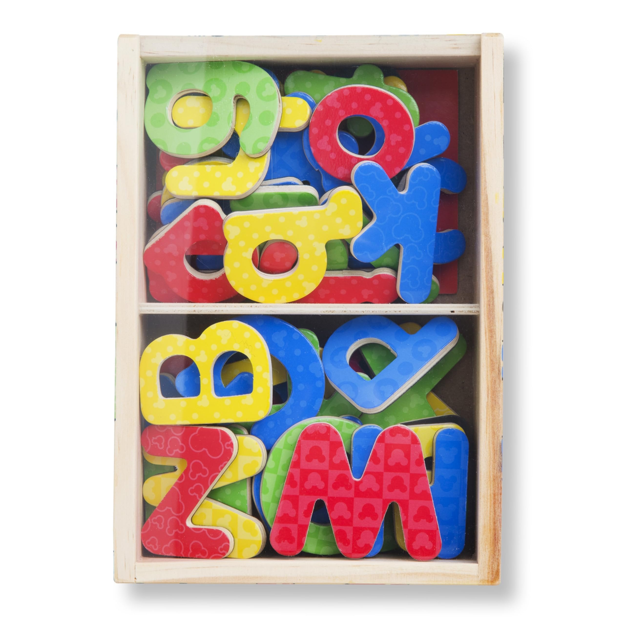 Melissa & Doug Disney Mickey and Friends Wooden Alphabet Magnets - 52 Uppercase and Lowercase Letters