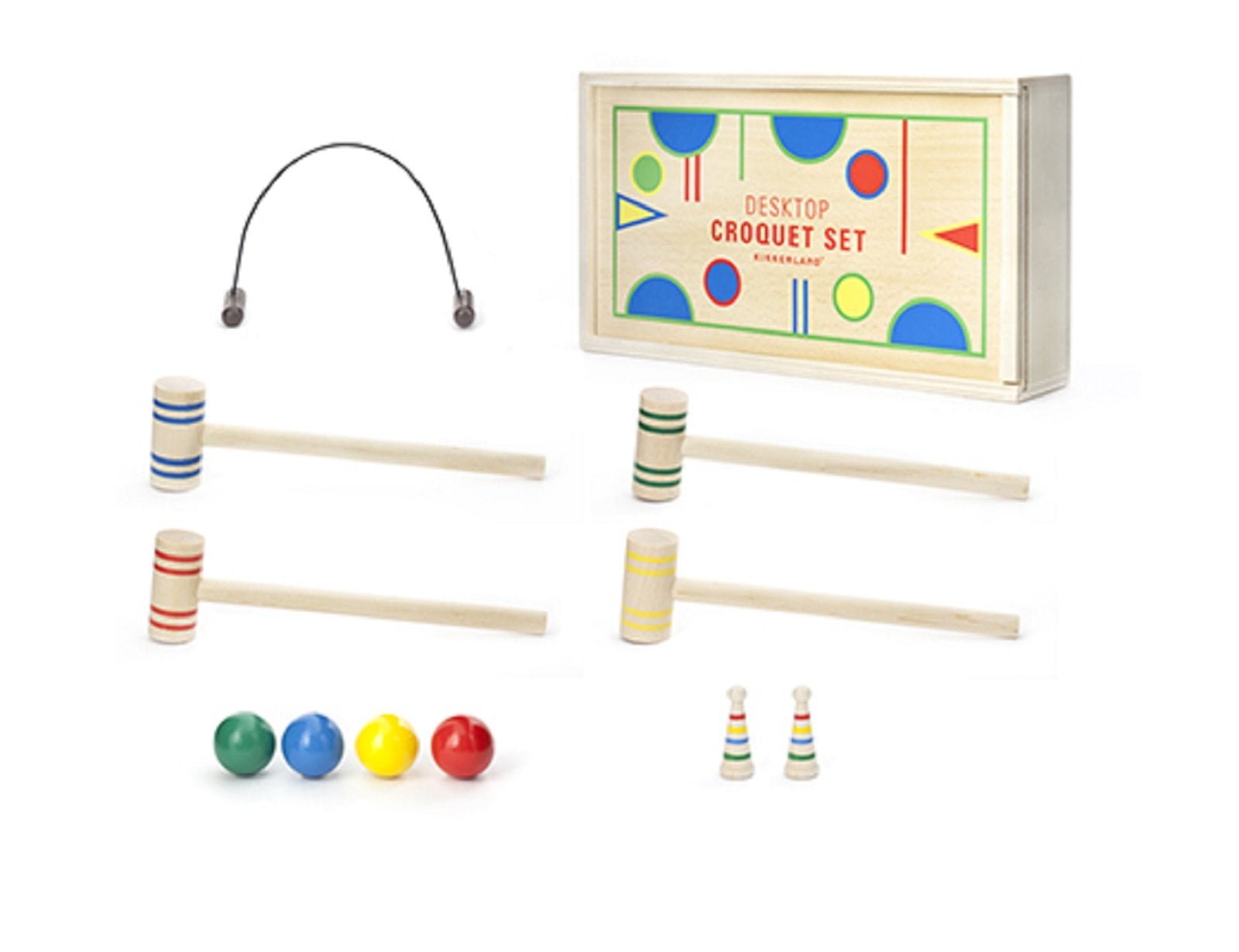 Kikkerland Desktop Croquet Game in Wooden Box