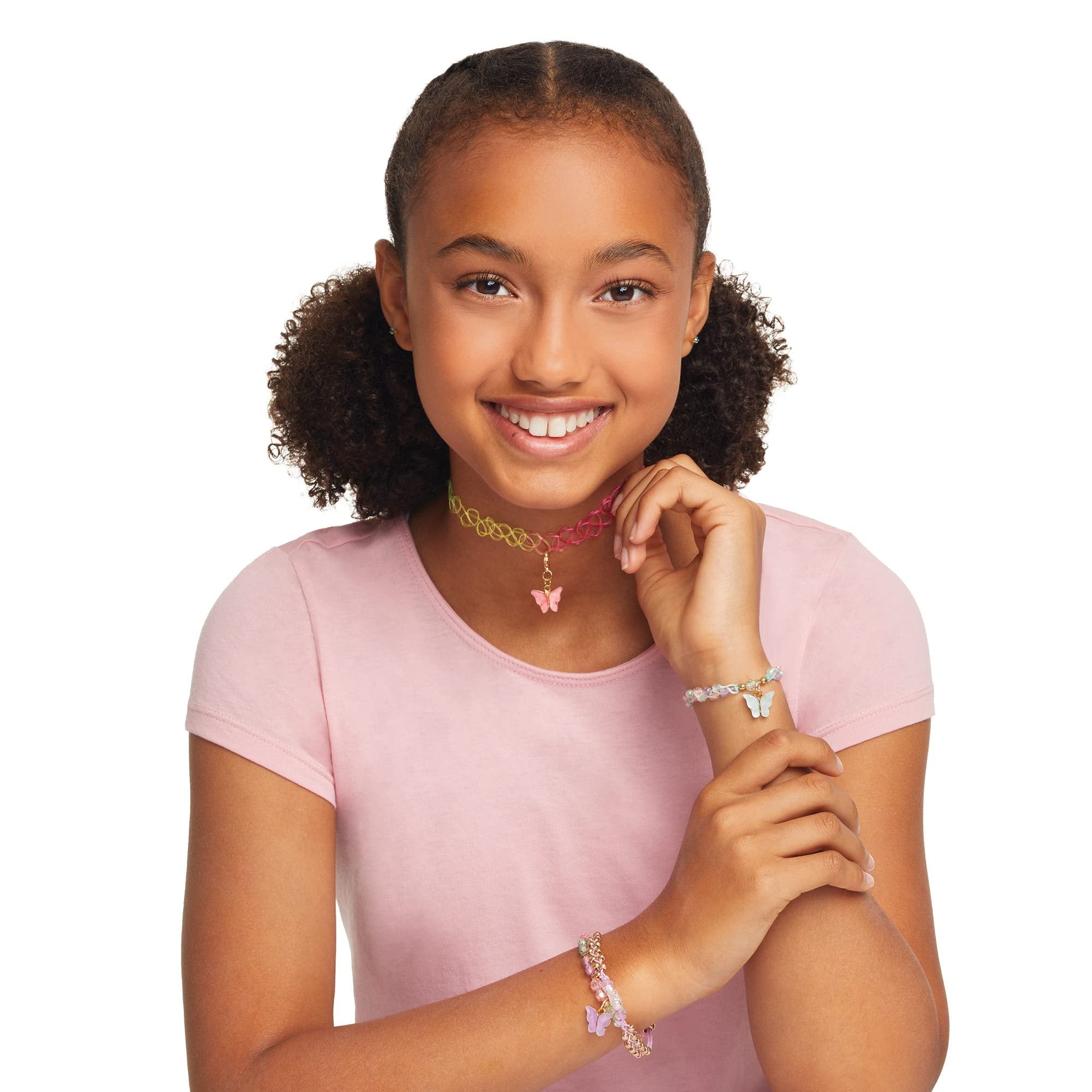 Make It Real: Butterfly Jewelry Set - Create 7 Pieces Of Jewelry, 281 Pieces, Includes Play Tray, DIY All-In-One Kit, Tweens & Girls, Arts & Crafts, Kids Ages 8+