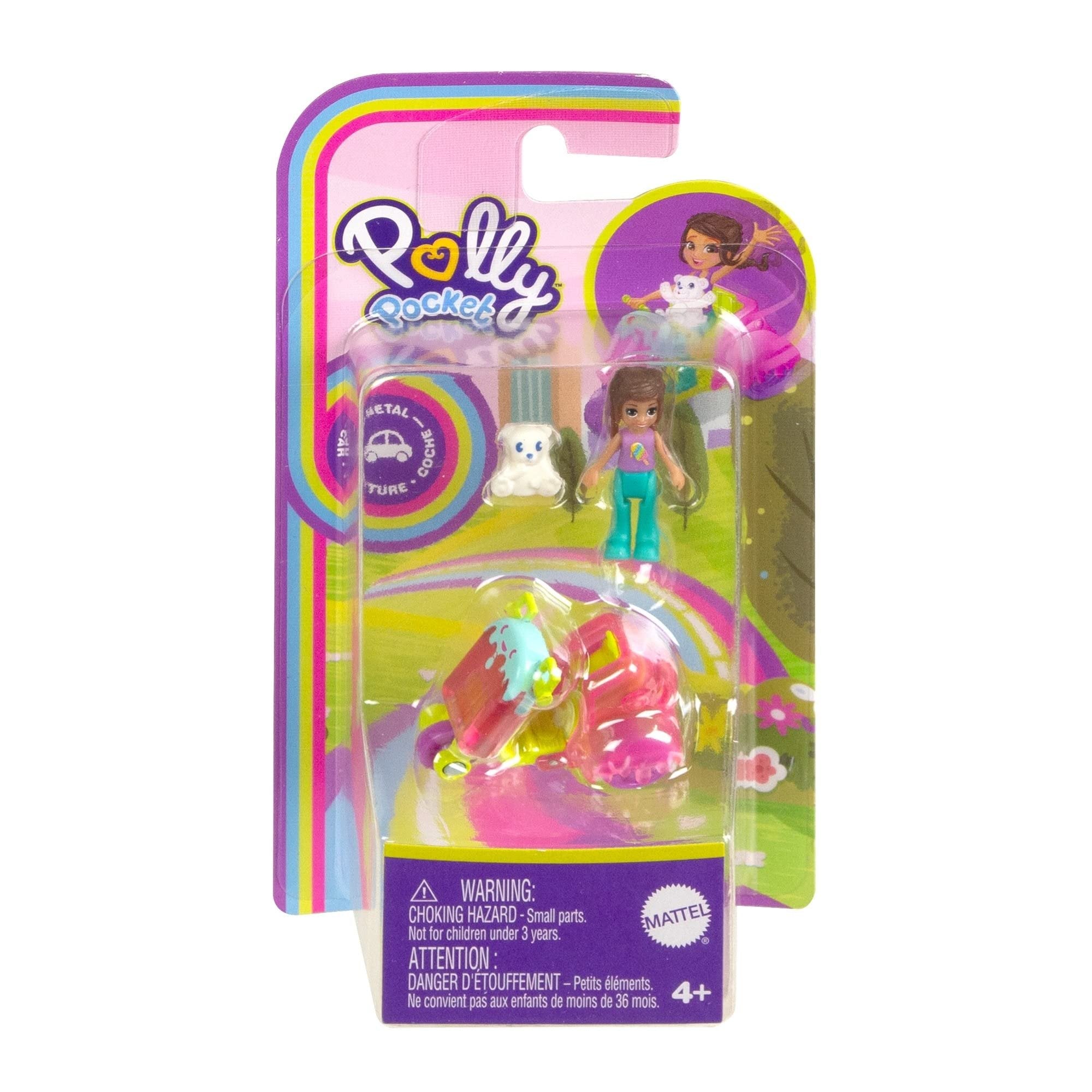 MATTEL Polly with Bear and Scooter Polly Pocket Doll and Vehicle