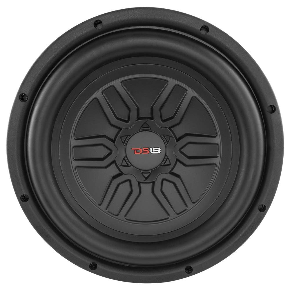 DS18 SLC-MD10 Car Subwoofer Audio Speaker - 10" in. Polypropylene Cone, Black Steel Basket, Dual Voice Coil 4 Ohm Impedance, 800W Max Power and 200W Rms Power, for Vehicle Stereo Sound (1 Speaker)