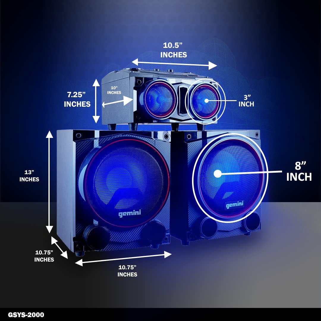 Gemini GSYS2000 Gemini Home Party SYS with 2X8 WOOFER