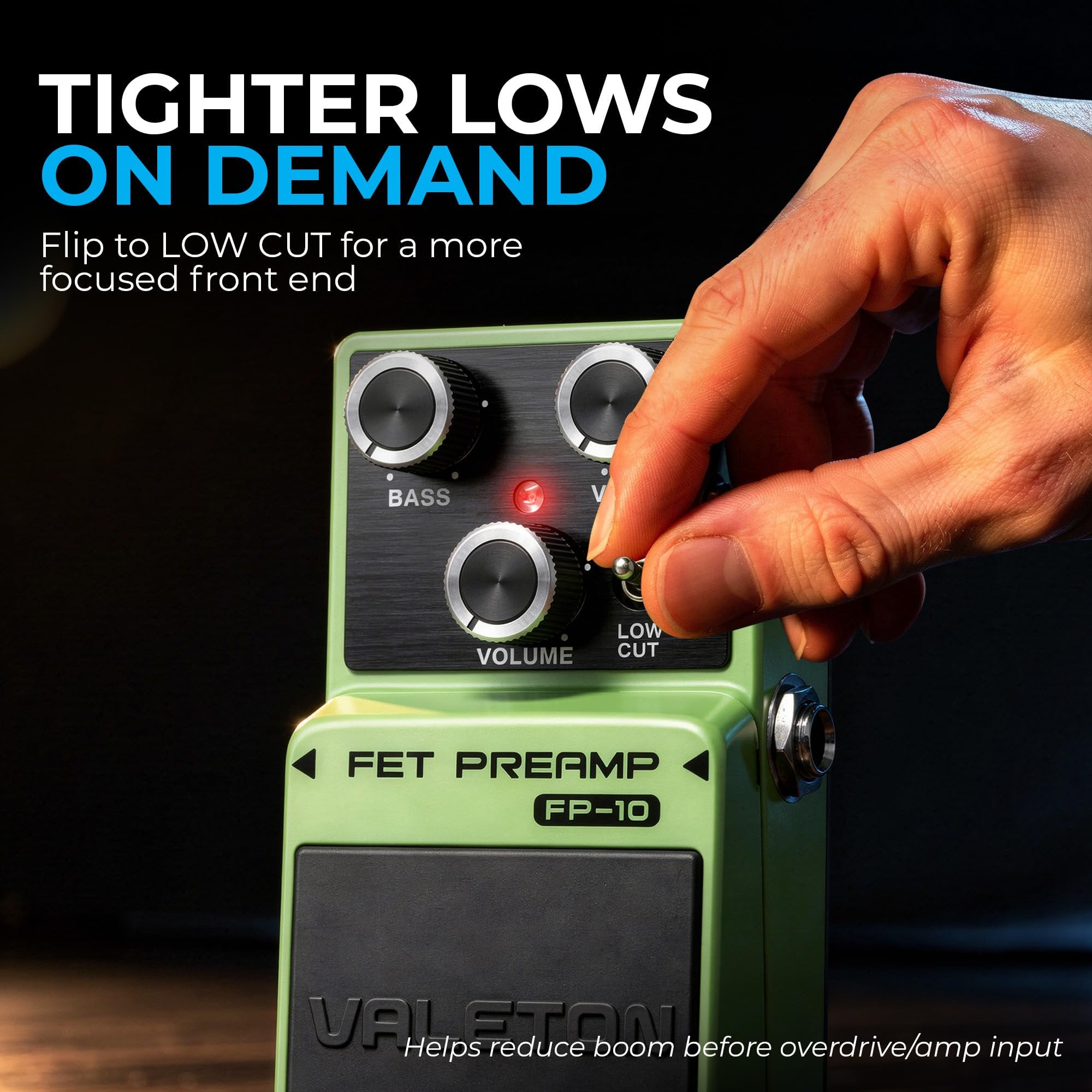 Valeton FET Analog Preamp Guitar Pedal – 26dB Clean Boost with 2 Band EQ and Low Cut Switch, Analog Signal Path, Compact Metal Guitar Distortion Effects Pedal for Tone Shaping and Gain Booster (FP-10)
