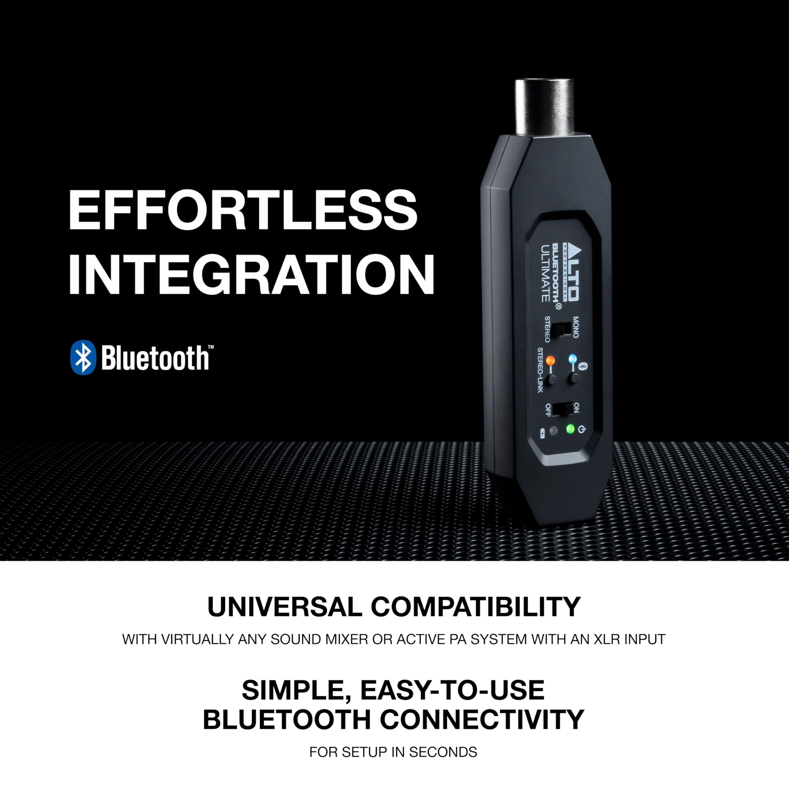ALTO Bluetooth Ultimate XLR Equipped Rechargeable Stereo Bluetooth Receiver for Mixing Desk/Audio Mixer Setups and Active PA Systems