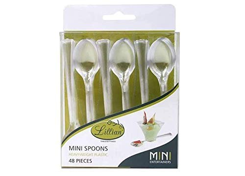 Lillian Tablesettings Mini Spoon | Clear | Pack of 48 Plastic Serve-ware, 48 Count (Spoons)