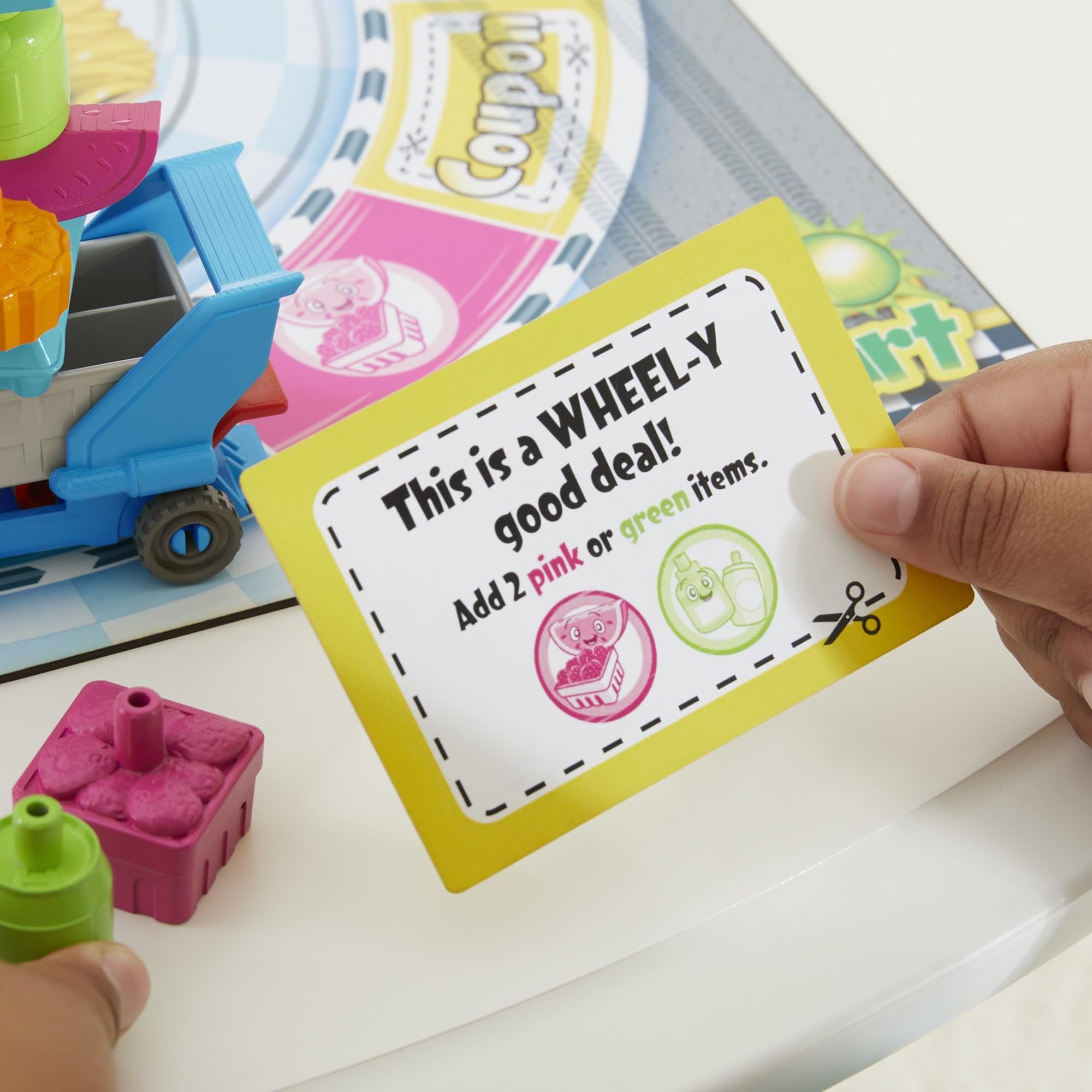 Grocery Go Karts Board Game for Preschoolers and Kids Ages 4 and Up, Building Game with Mini Groceries, Preschool Games for 2-4 Players