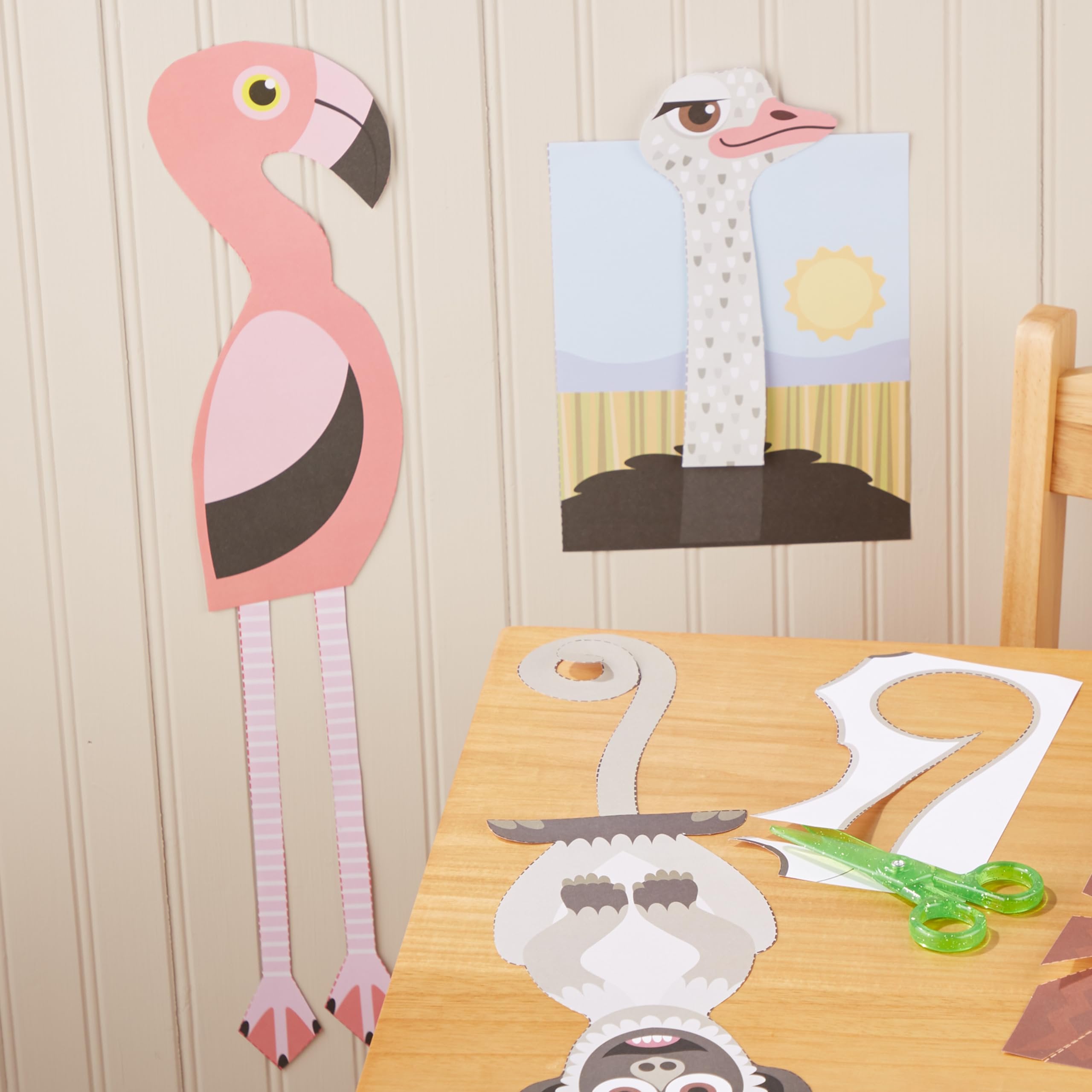 Melissa & Doug Safari Scissor Skills Activity Pad with Child-Safe Scissors – 20 Pages