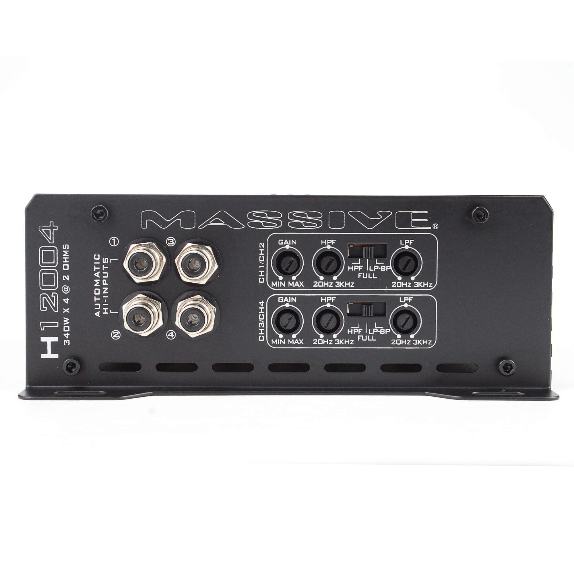 Massive Audio H12004 | 200 Watts RMS x 4 @ 4 Ohm 4 Channel Amplifier