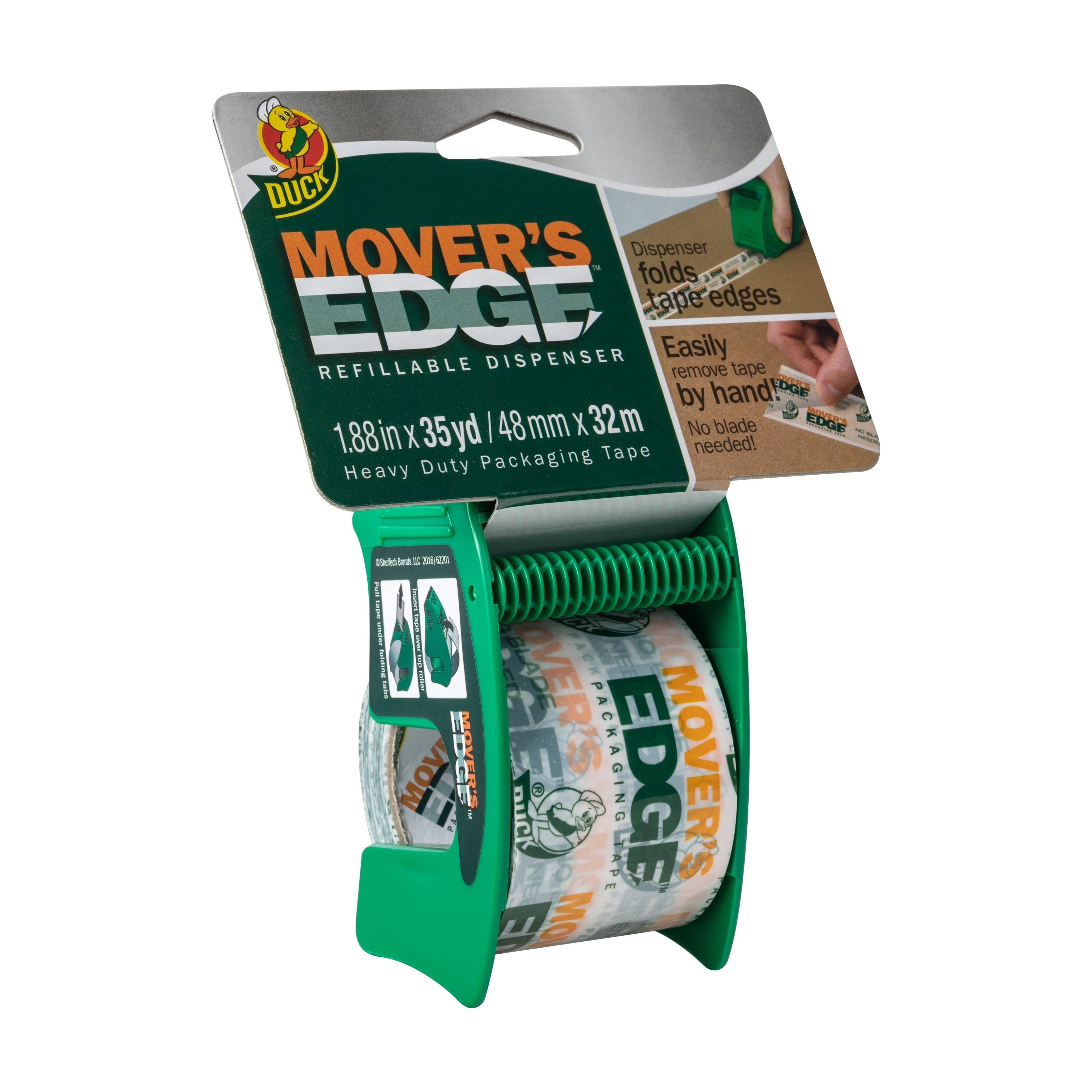 Duck Mover's Edge Green Tape with Dispenser, 1.88 in x 35 yd