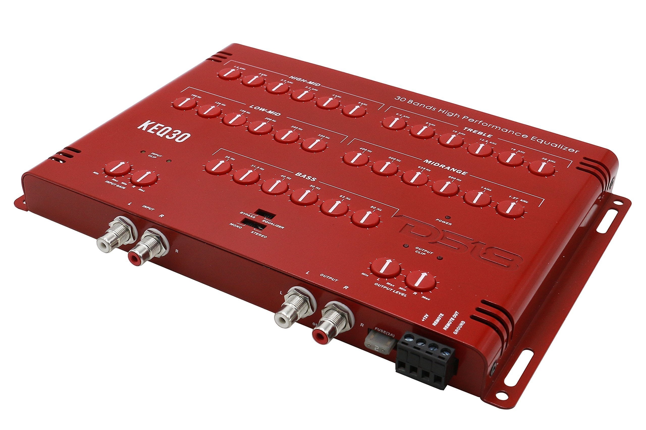 DS18 KEQ30 30-Band Equalizer with 1/3 Octave Measured Frequency from 20Hz to 20KHz - Maximize Sound Quality
