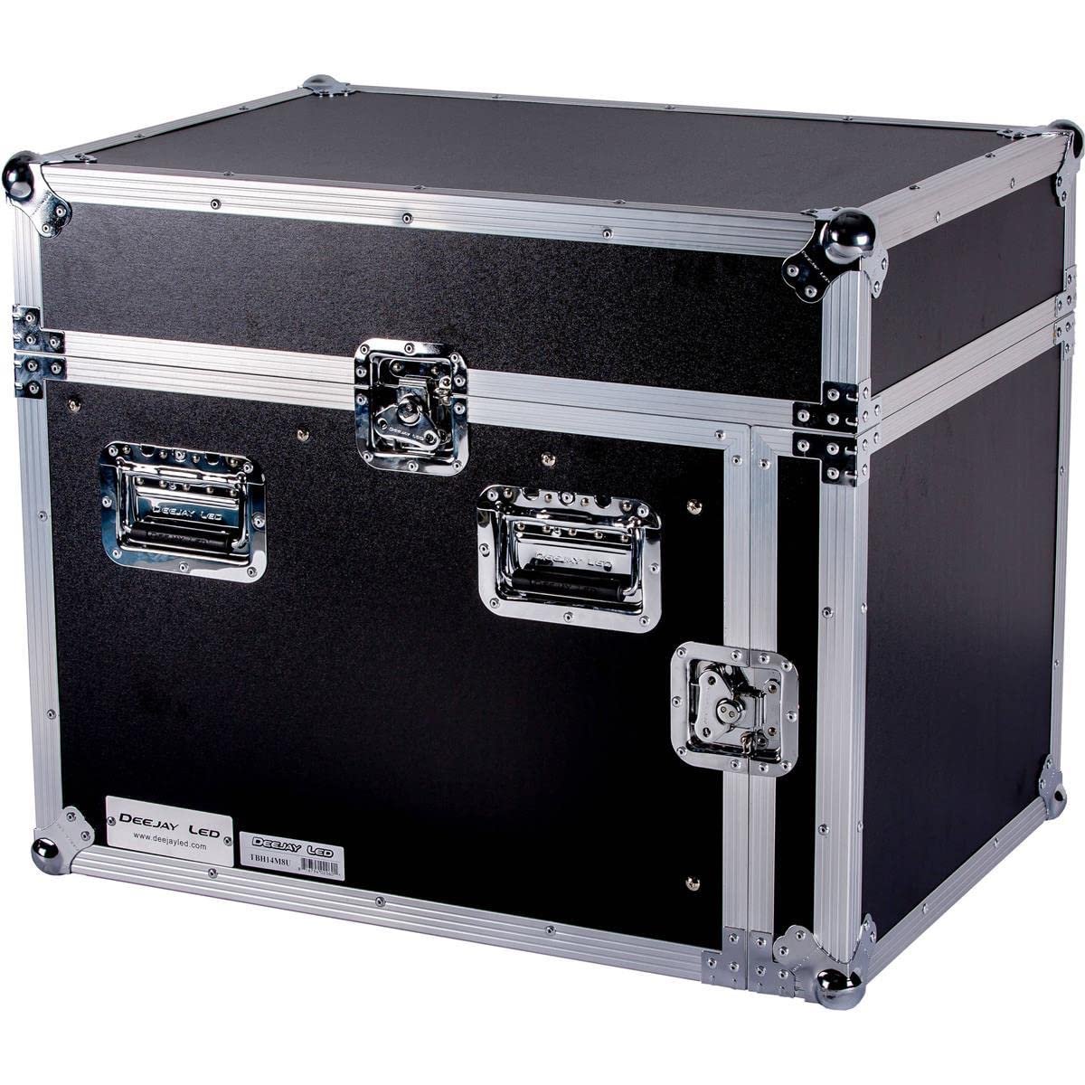 DEEJAY LED Fly Drive Case 14u Space Slant Mixer Rack / 8 u Space Vertical Rack System with Full AC Door - TBH14M8U