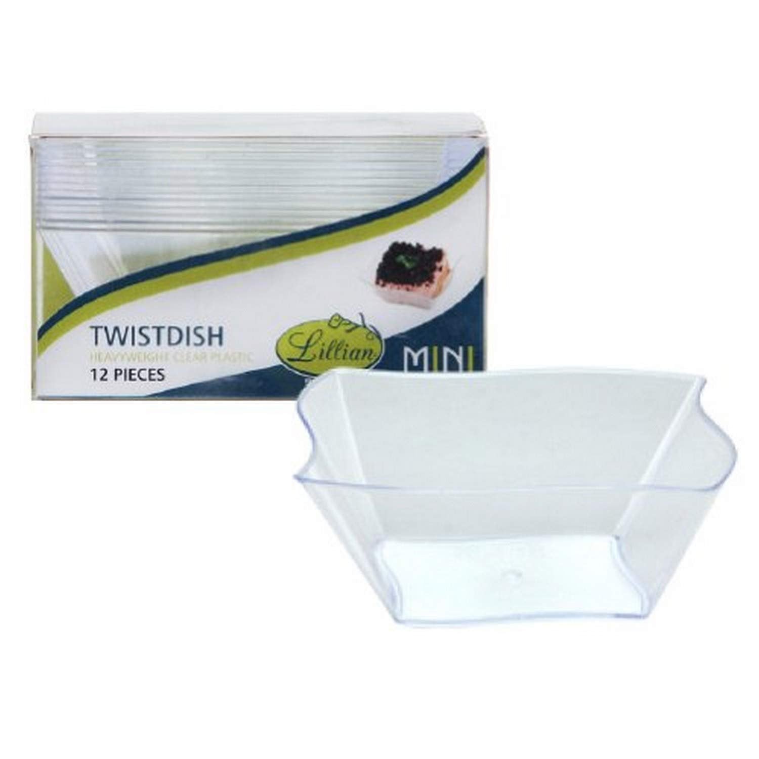 Lillian Tablesettings Mini Twist Dish-5 oz | Clear | Pack of 12 Plastic Serve-ware (64532)