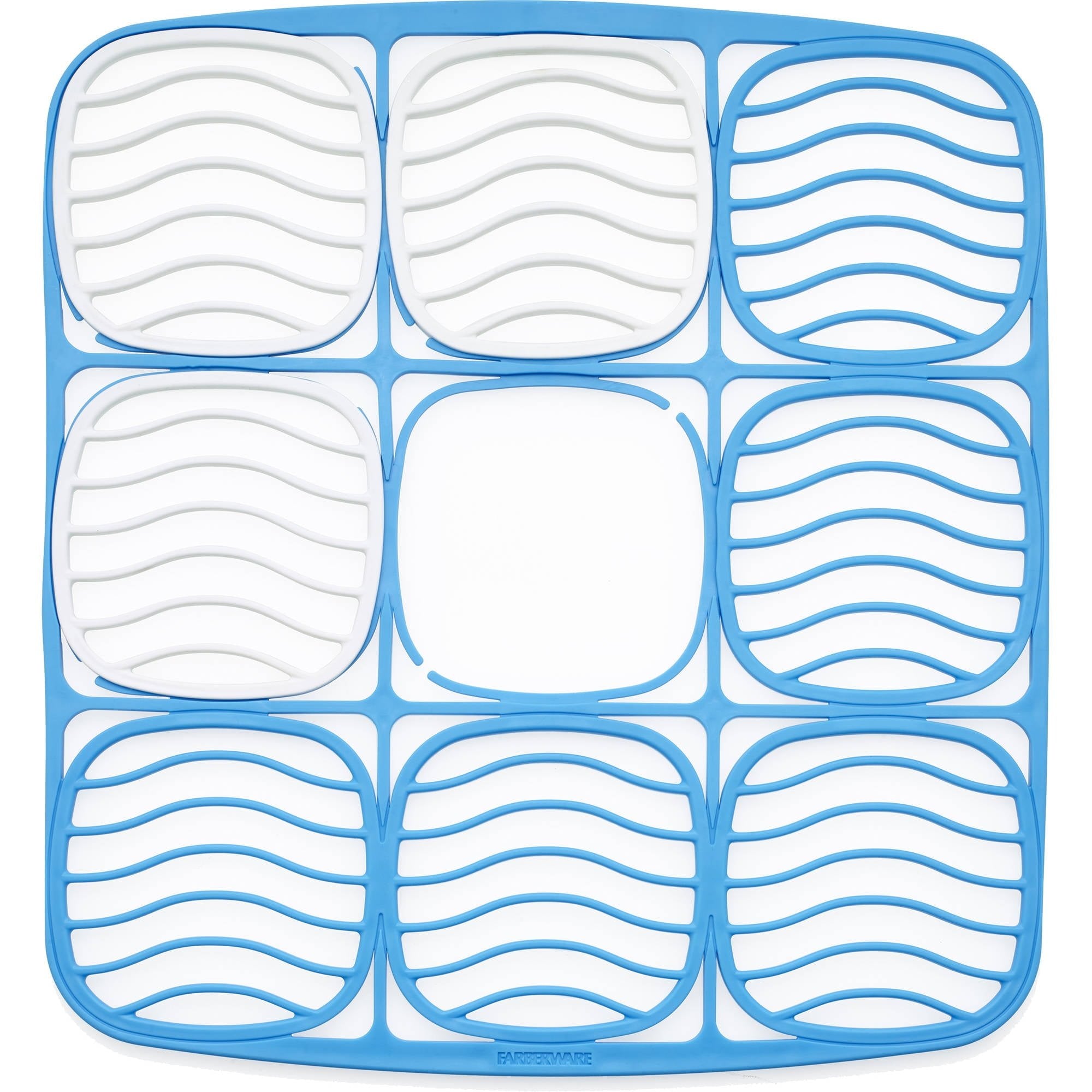 Farberware Sink Protector Flex with Plugs, Blue