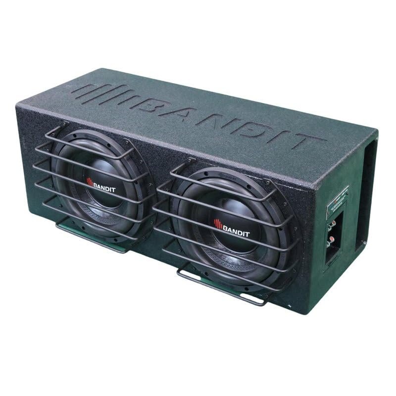 DEEJAY LED BANDIT2X10 Despacito Dual Two 10-inch Subwoofers in A Box Cabinet 1500 Wrms 3000 Watts Peak with Grill Guard and Two Voice Coils 2 ohms Each