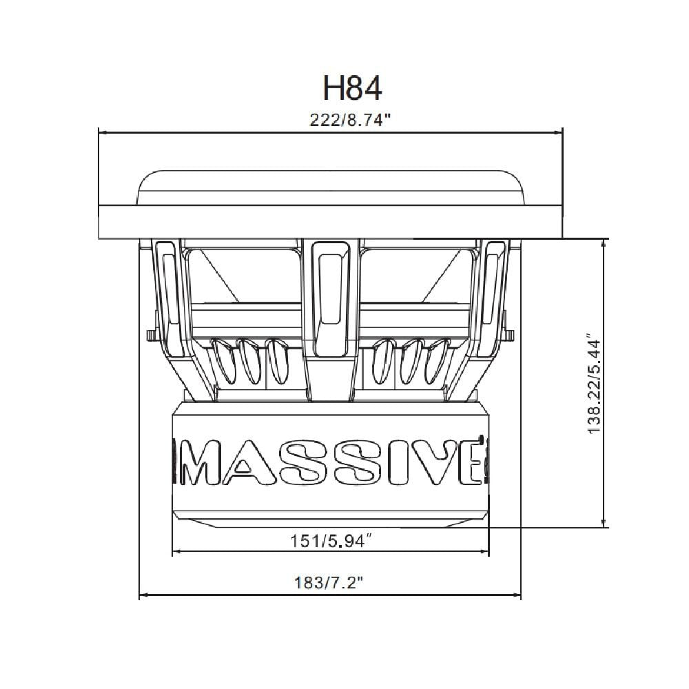 Massive Audio H84-8" 600 Watts RMS - 1200w MAX Dual 4 Ohm 2.5" V.C. Cast Basket Subwoofer