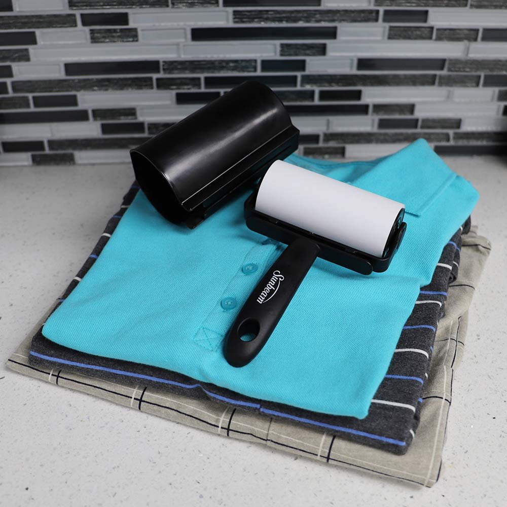 Extra Large Lint and Pet Hair Remover with 2 Extra Adhesive Rolls, by Home Basics, Enhanced Coverage, Protective Cover for Clothing and Home Fabrics