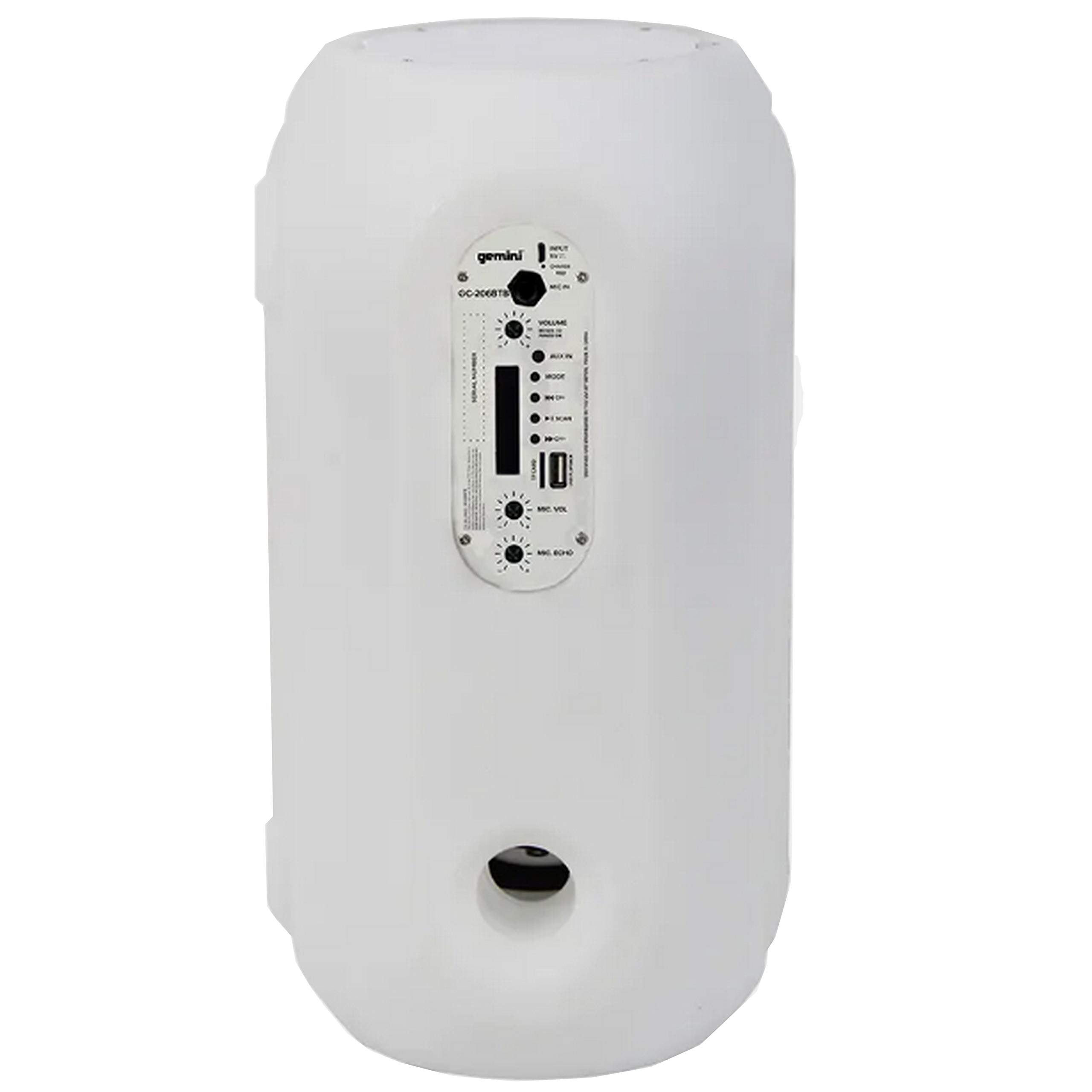 Gemini Sound GC-206BTB Bluetooth Portable LED Light Wireless Battery Powered 500 Watts Party Speakers, USB, SD Card, Mic and Guitar Input with Carry Strap and Remote Control