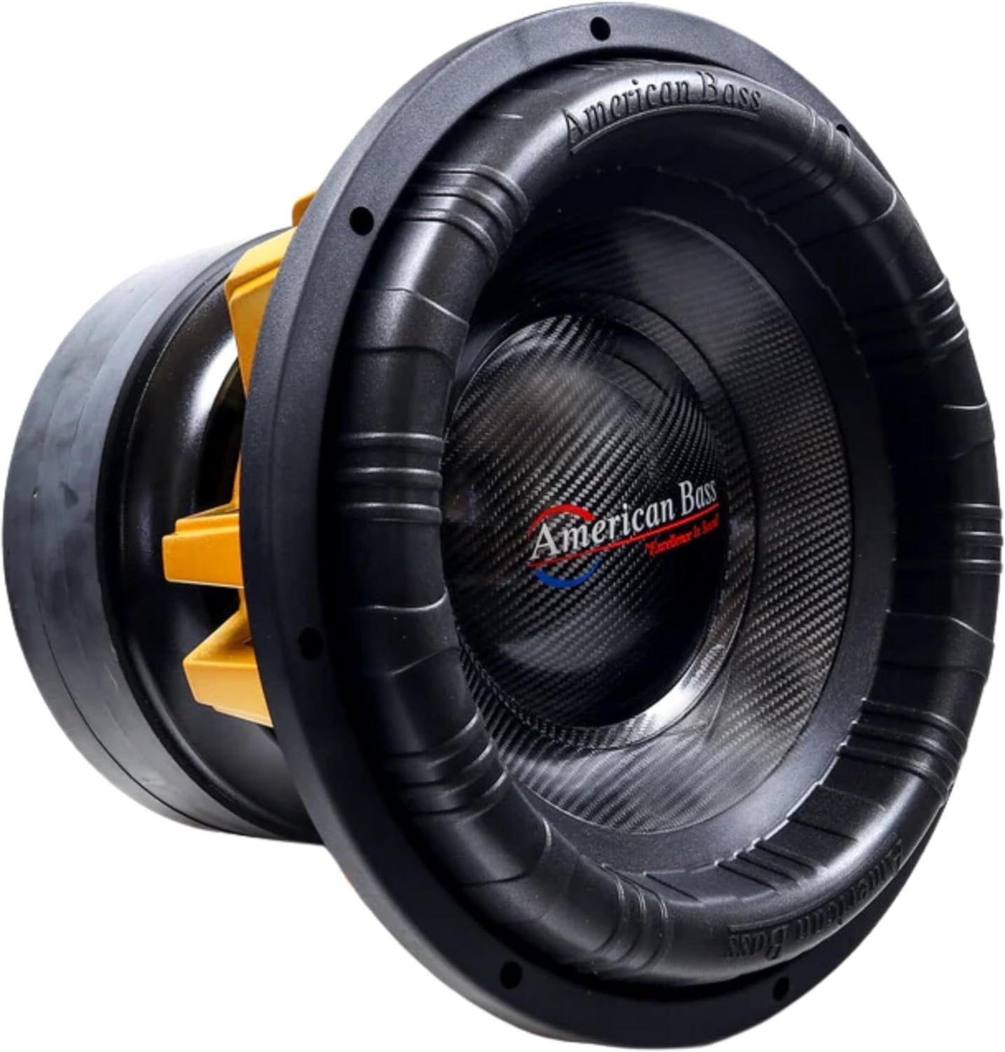 American Bass King 12" Car Subwoofer, 6500W RMS / 15000W Max, 1 Ohm, 4.5” Voice Coil, 613oz Triple Magnet, Carbon Cone, Heavy Duty Subwoofer Car Audio Driver for Competition-Grade Bass Systems