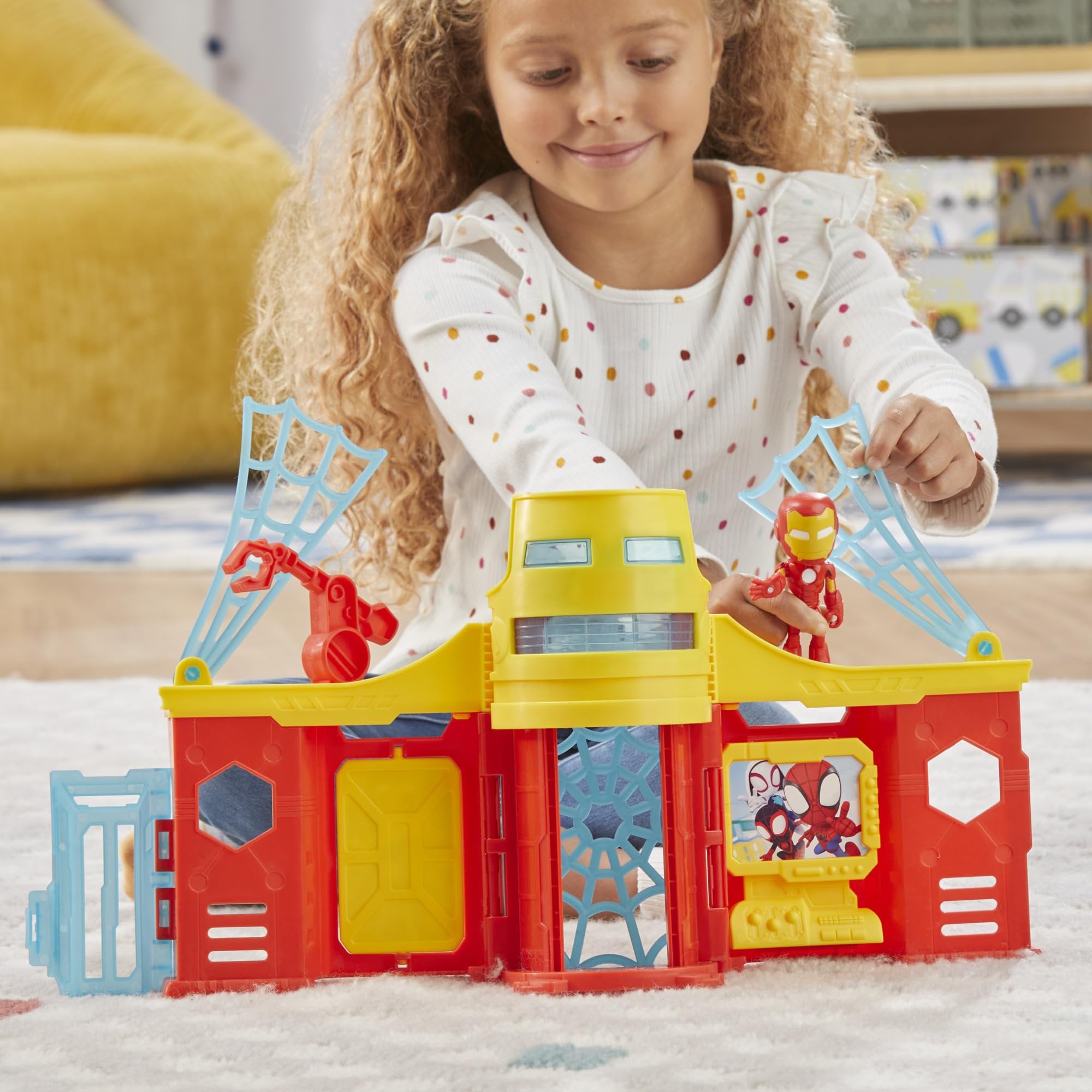 Spidey and his Amazing Friends Stark Tower Playset, Includes 4-Inch Iron Man Action Figure, Marvel Super Hero Toys for Kids 3 and Up