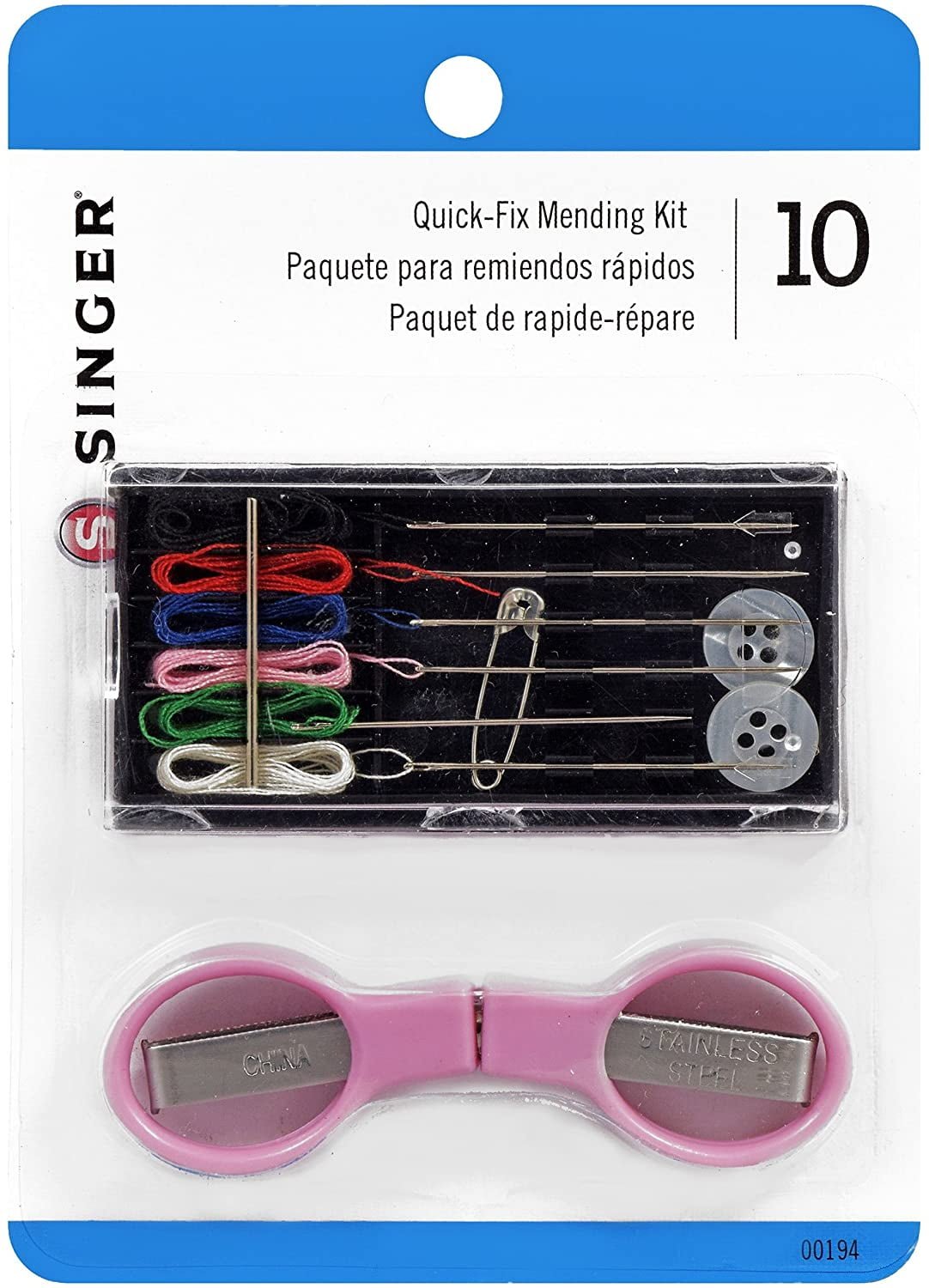 SINGER 00194 Quick Fix Travel Mending Kit with Threaded Needles