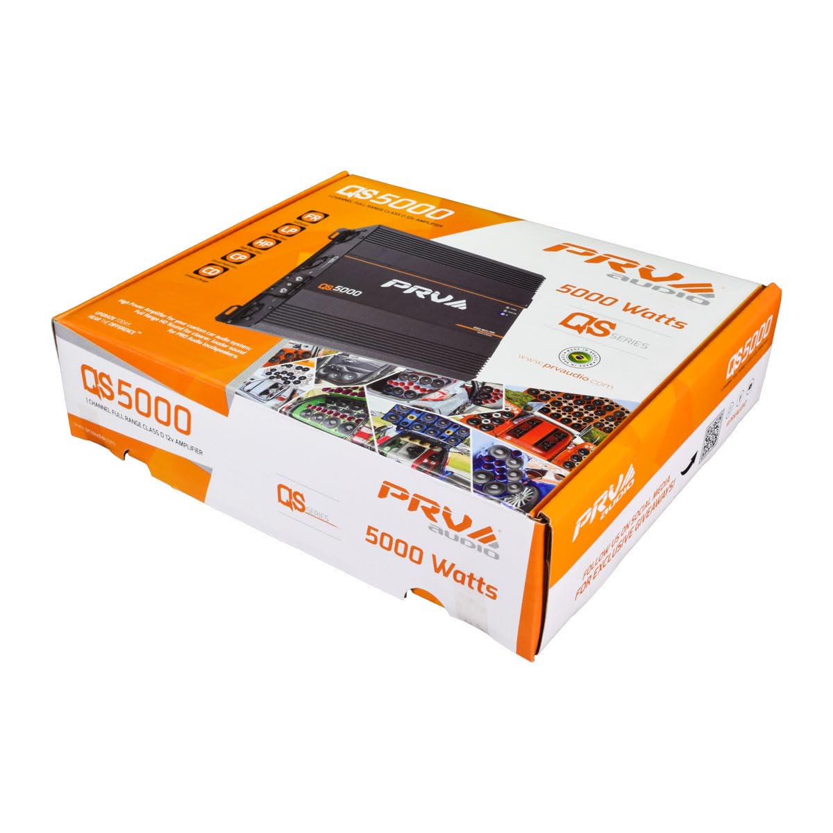 PRV Audio QS5000.2 QS Series Full Range Monoblock Amplifier Compact 1 Channel Pro Car Audio Amp Loudspeakers 5000 Watts RMS at 2 Ohm