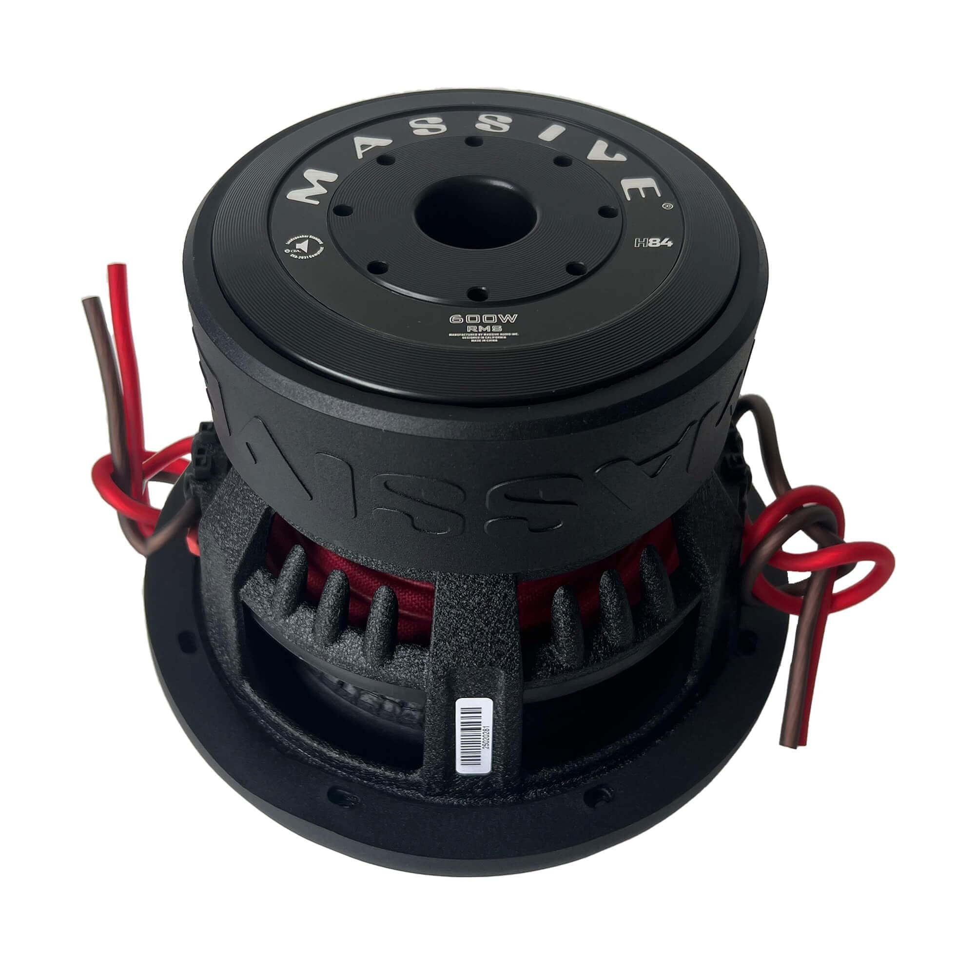 Massive Audio H84-8" 600 Watts RMS - 1200w MAX Dual 4 Ohm 2.5" V.C. Cast Basket Subwoofer