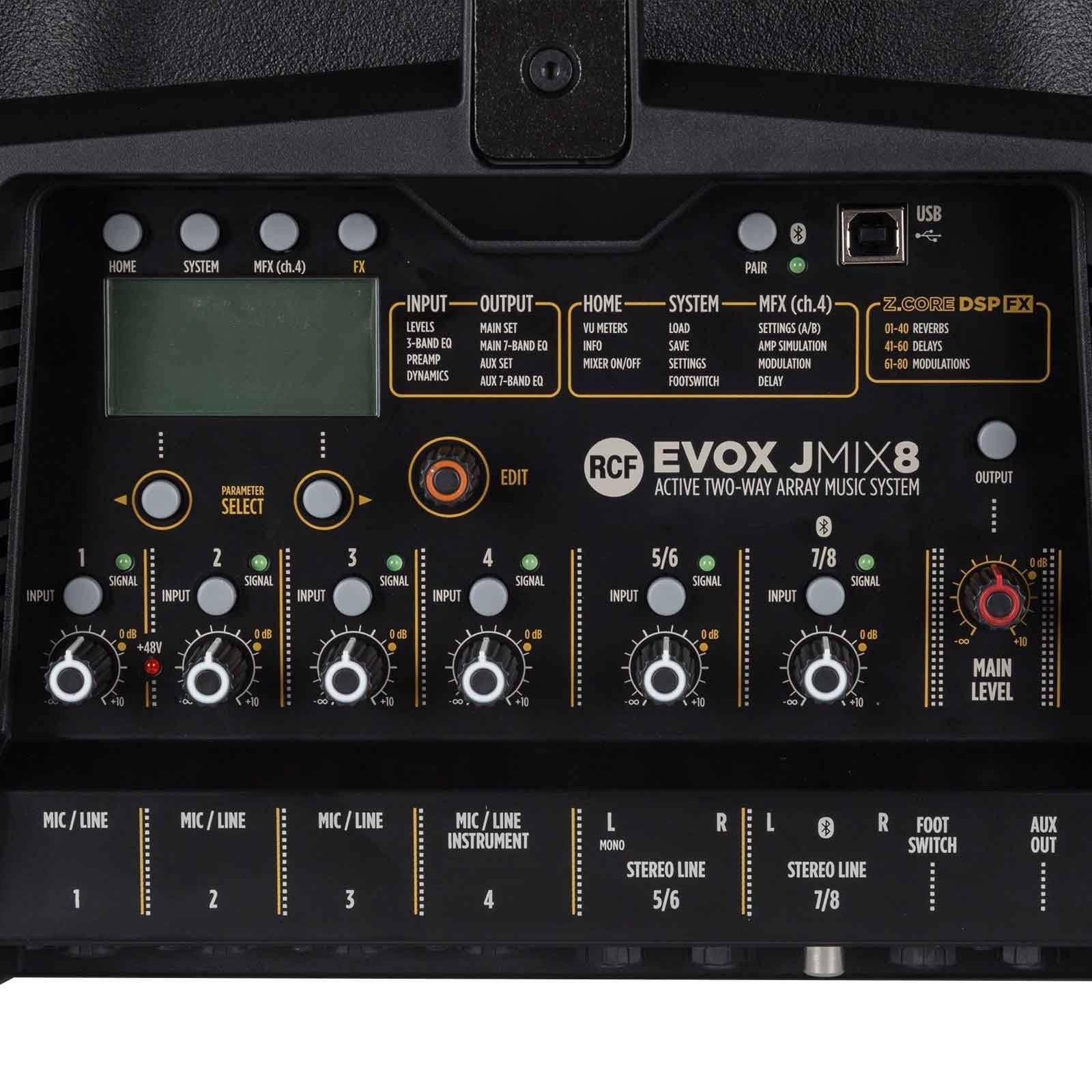 RCF Evox JMix 8 Powered 2-Way Array w/Built-In Mixer