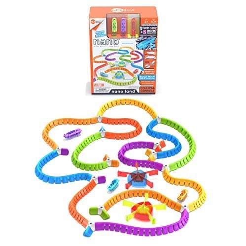 HEXBUG Flash Nano Nano Land - Colorful Sensory Playset for Kids - Mold Your own Playground - Over 40 Pieces and Batteries Included - Multicolor