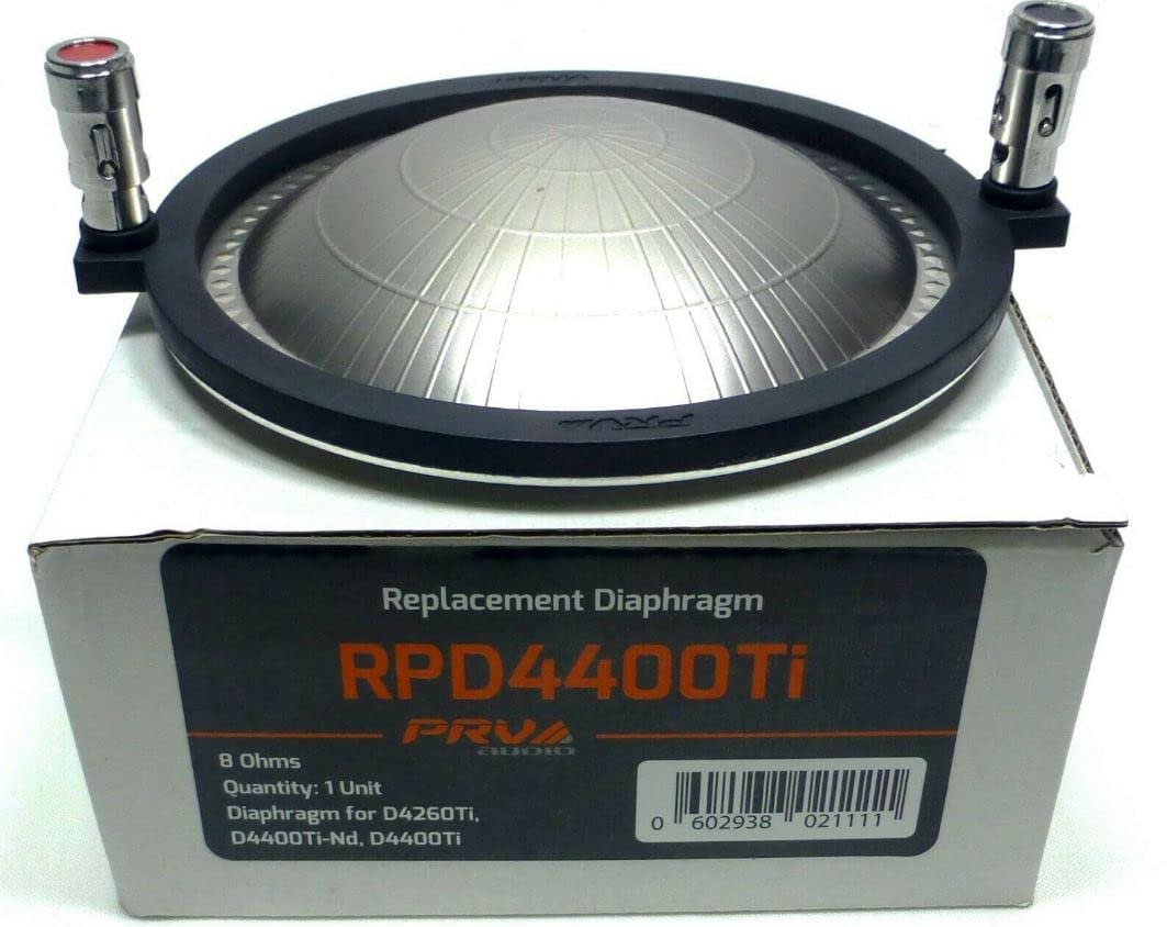PRV Audio RPD4400TI Replacement Diaphragm, 400W, 8 Ohm Titanium Compression Driver Repair Kit for D4400Ti, D4400Ti-Nd, and D4260Ti Horns, 4" Copper Voice Coil Professional Tweeter Part