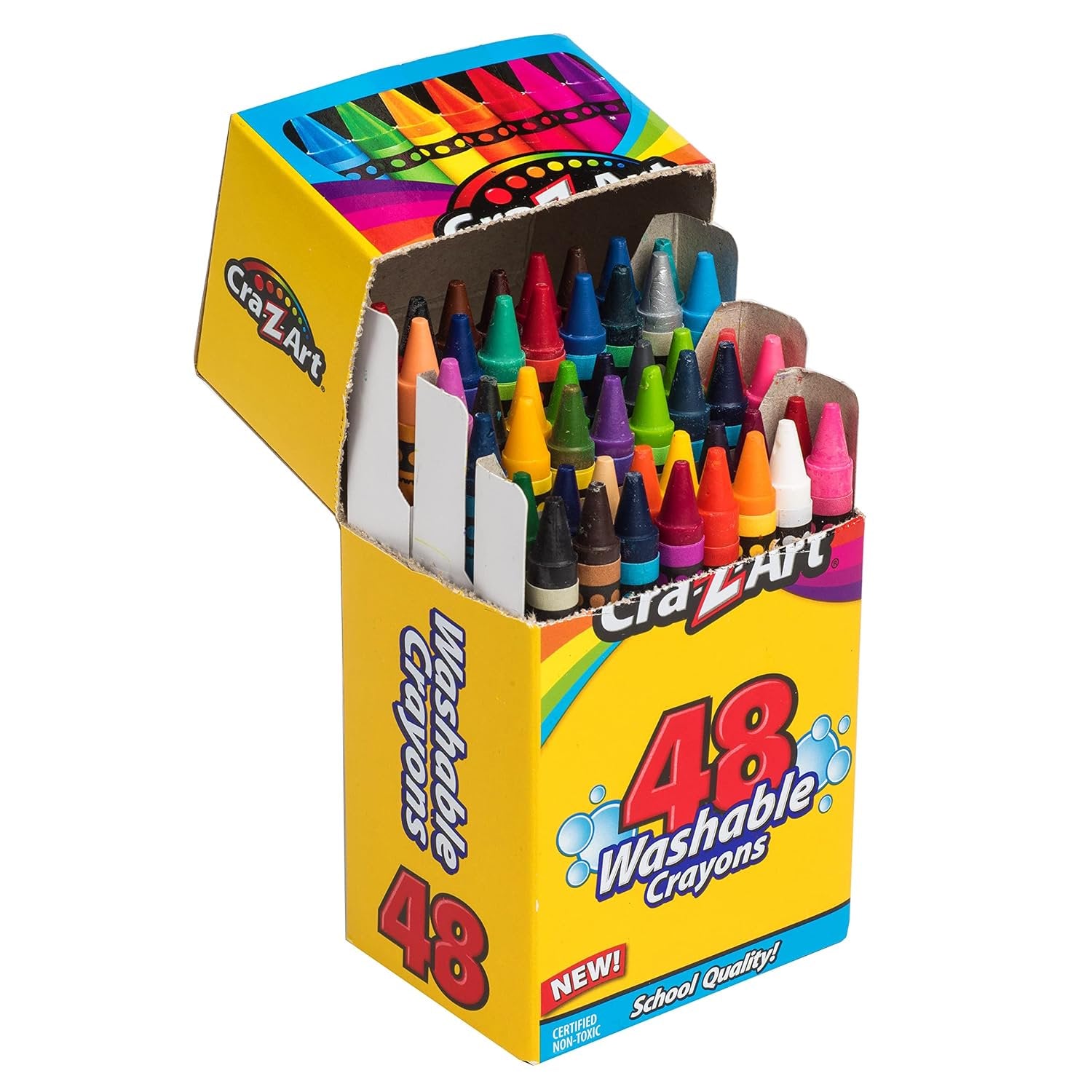 Cra-Z-Art Washable Classic Crayons, Assorted Colors, Pack Of 48 Crayons