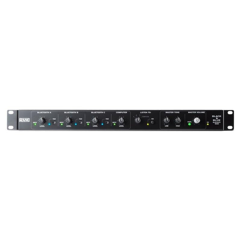 Rane 20W Mono Class-D Mixer Amplifier, Powered Mixer with 3 Bluetooth Inputs, USB Audio, 3.5 mm Line In, XLR Line Out, Mix/Solo Select, Bass/Treble EQ, 70V/100V Speaker Drive, 19 in Rackmount
