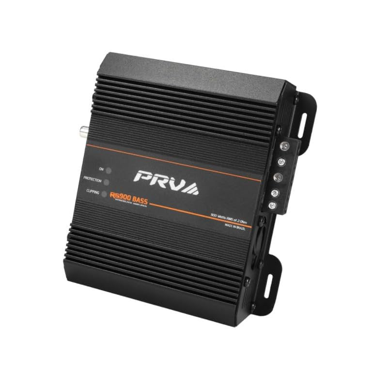 PRV AUDIO RS900 BASS 2 Ohm 900 Watts Mono Subwoofer Car Audio Amplifier – 12 Volts Monoblock Class D Amp, Built-in Crossover & Bass Boost with High Level Inputs