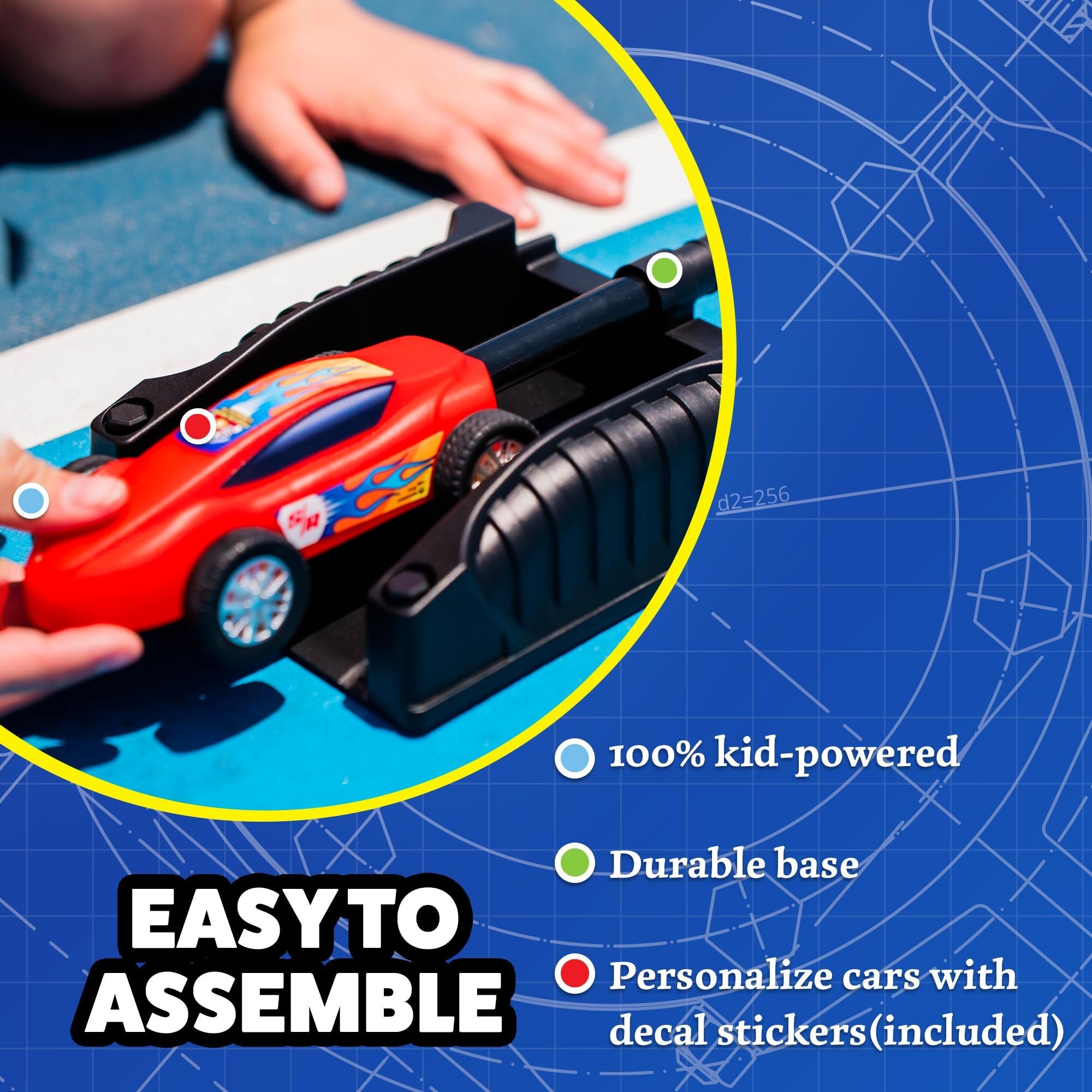 Stomp Racers Air Powered Race Cars by Stomp Rocket, 2 Car Racer Pack - Dueling Stomp Racers Toy Car Launcher - Fun Backyard & Outdoor Multi-Player Kids Toys Gifts for Boys, Girls & Toddlers
