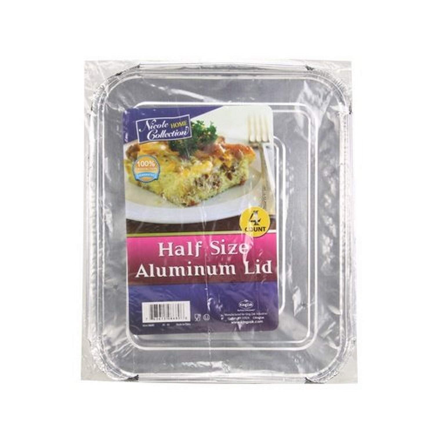Premium Silver Aluminum Pan Lids - Half Size (Pack of 5) - Durable & Sleek Design - Perfect Fit for Various Pans