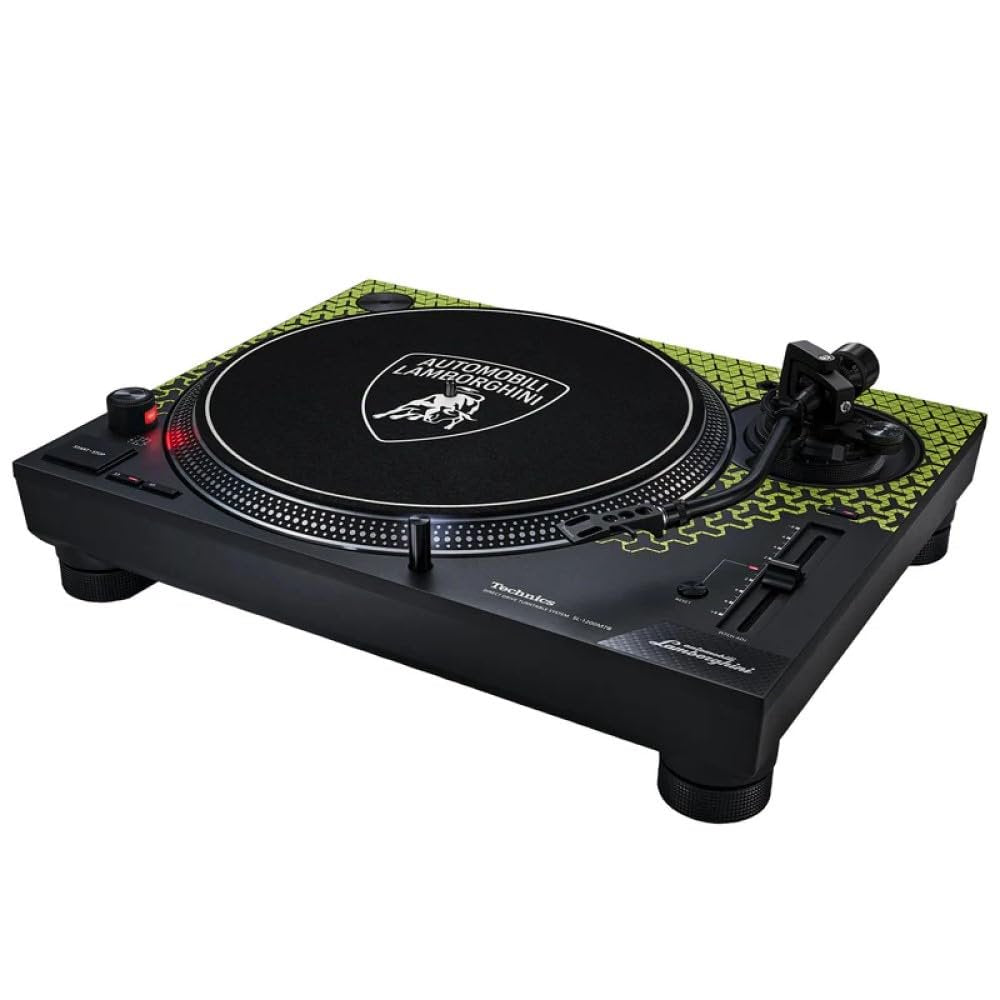 Technics SL1200M7BPG DJ Turntable Lamborghini Coreless Direct Drive Motor Achieving Stable Rotation Torque Brake Speed Adjustment Reverse Play Function Black/Green