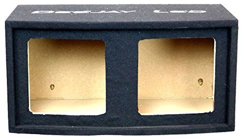Robust Double 9-in Square Openings For Two 10-in Square Woofers Car Speaker Box 3/4 MDF Divergent Angles Isolated Chamber Design Two Sets of Side Terminals Gold Color DEEJAY LED 2X10SQUARESEALED