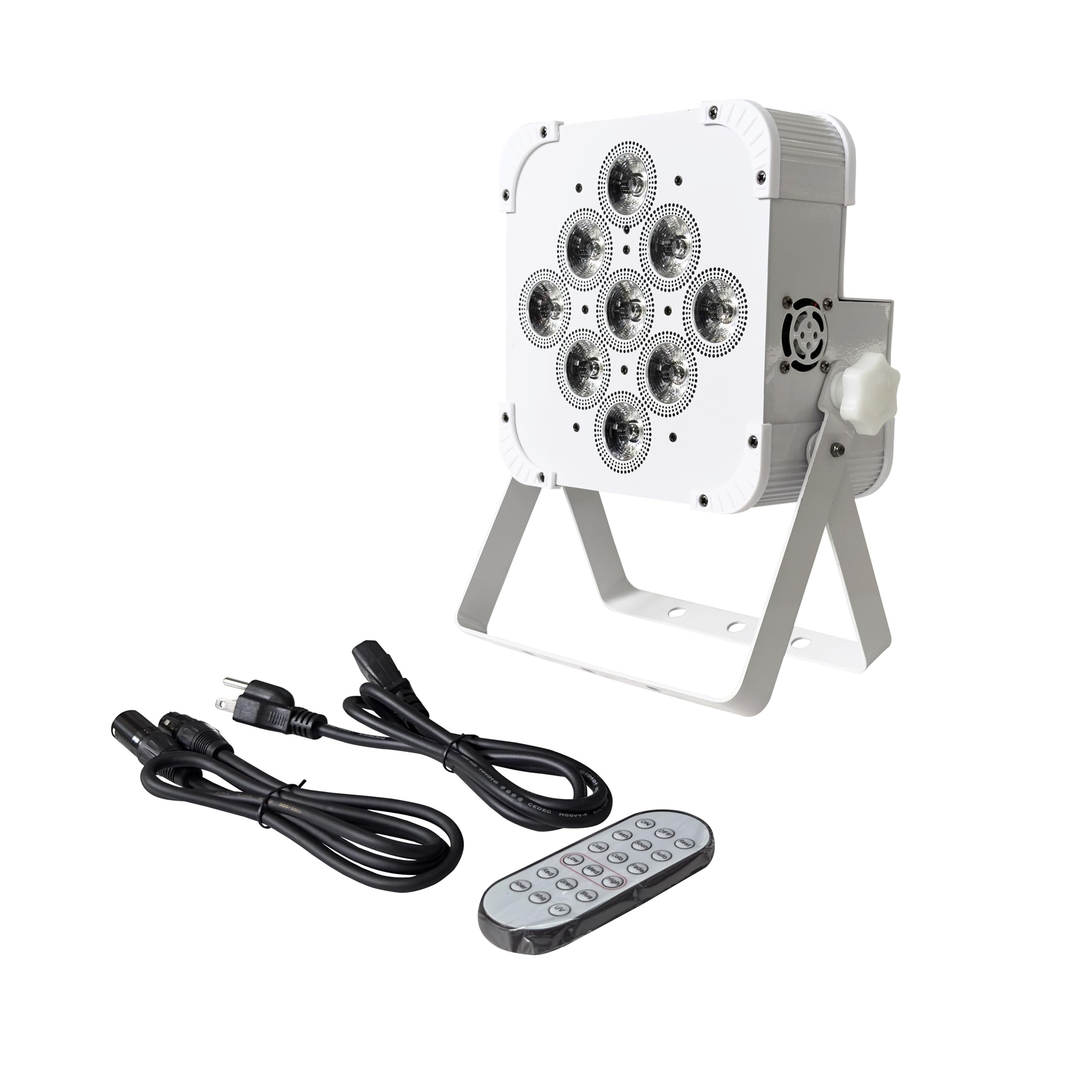 ANTAKIPRO Wireless LED Par Light, Battery Powered Dynamic Stage Lighting with 6×18W RGBWAUV LEDs, DMX512, App & Remote Control, 15°–40° Lens Options, 15h Runtime, 5.84 lb (White)