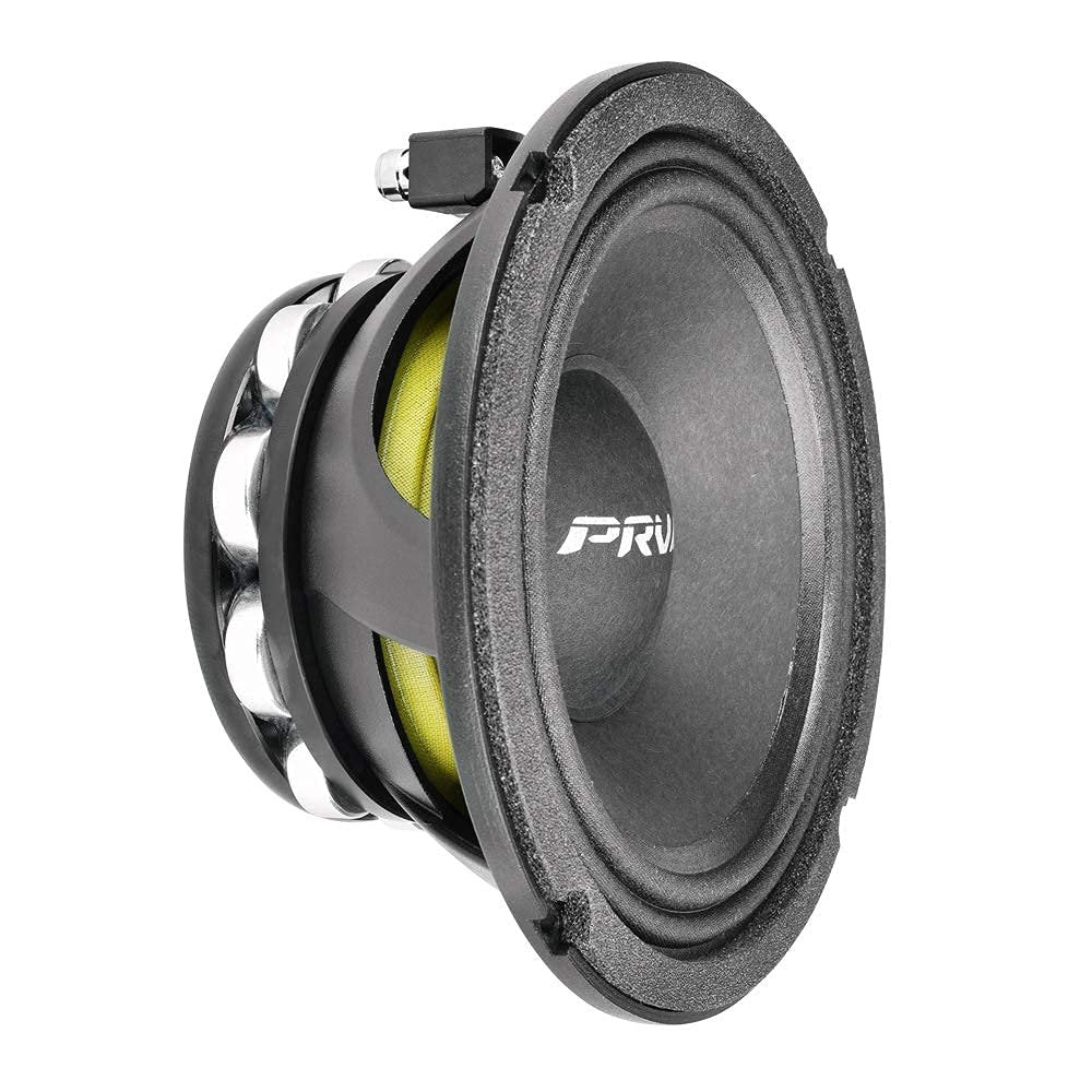 PRV AUDIO 6.5 Inch Midrange Speaker 6MR500-NDY-4 500 Watts 4 Ohm Neodymium Magnet, High Output Loudspeaker for Car Audio & Motorcycle (Single)