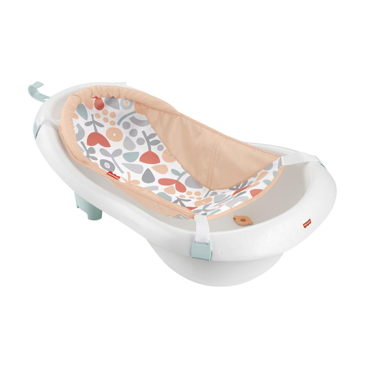 Fisher-Price™ Baby to Toddler Bath 4-in-1 Sling 'N Seat Tub with Removable Infant Support and 2 Toys, Summer Blossoms