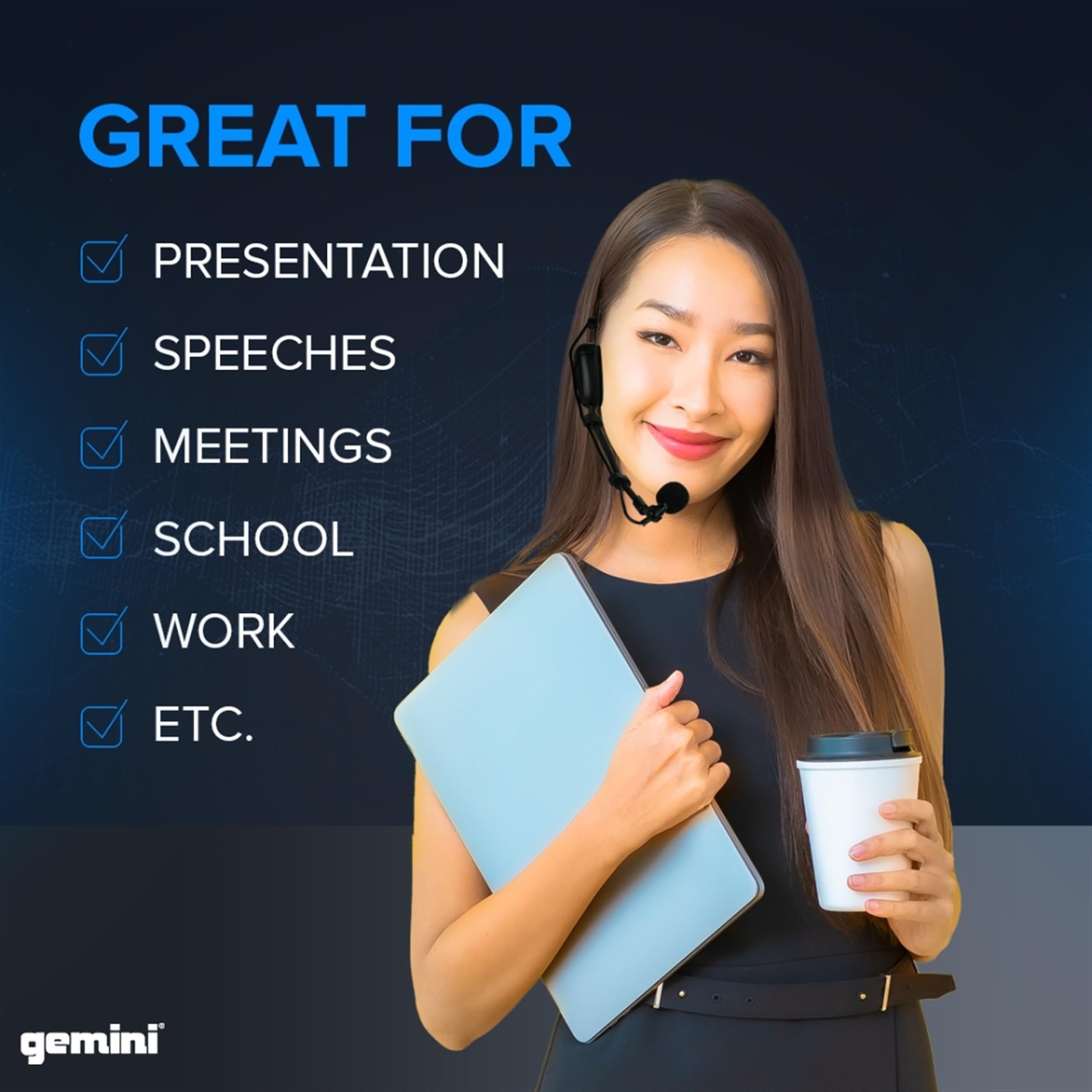 Gemini Sound UHF-6100HL Wireless Lavalier & Headset Mic - Precision Sound for Every Word and Tune