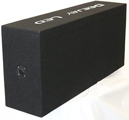 Robust Chuchera 9-1/8-in Round Openings For Two 10-in Woofers Plus One Horn Plus Two Tweeters Empty Car Speaker Box Black 5/8-in MDF One 4-1/2-in Square Opening For Horn DEEJAY LED 2X10HORN2TW