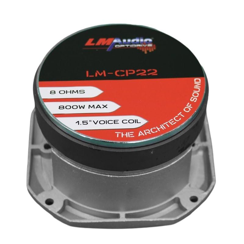 Luna Morena LM-CP22 Bullet Super Tweeter 1.5-in Voice Coil 8-Ohm 850 Watt Max Diecast Aluminum Frame Audio Speaker Silver