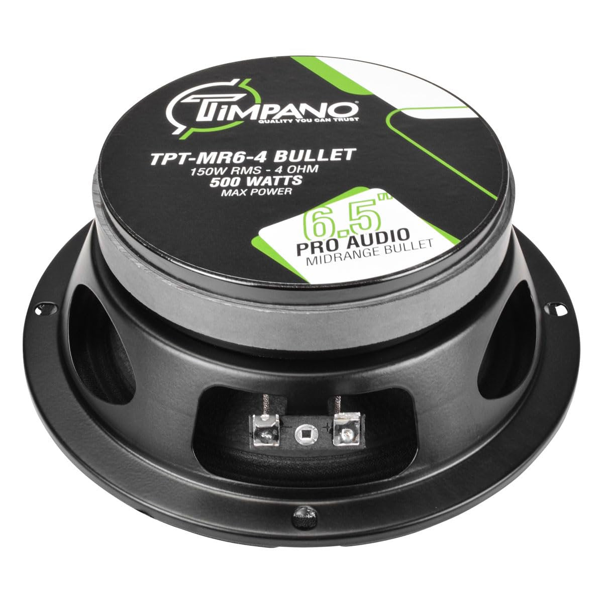 Timpano 6.5 Midrange Speaker TPT-MR6-4 Bullet 500 Watts, 4 Ohm, Shallow Mount 6.5 Inch Speakers PRO Audio Mid Range Loud Speaker (Single)