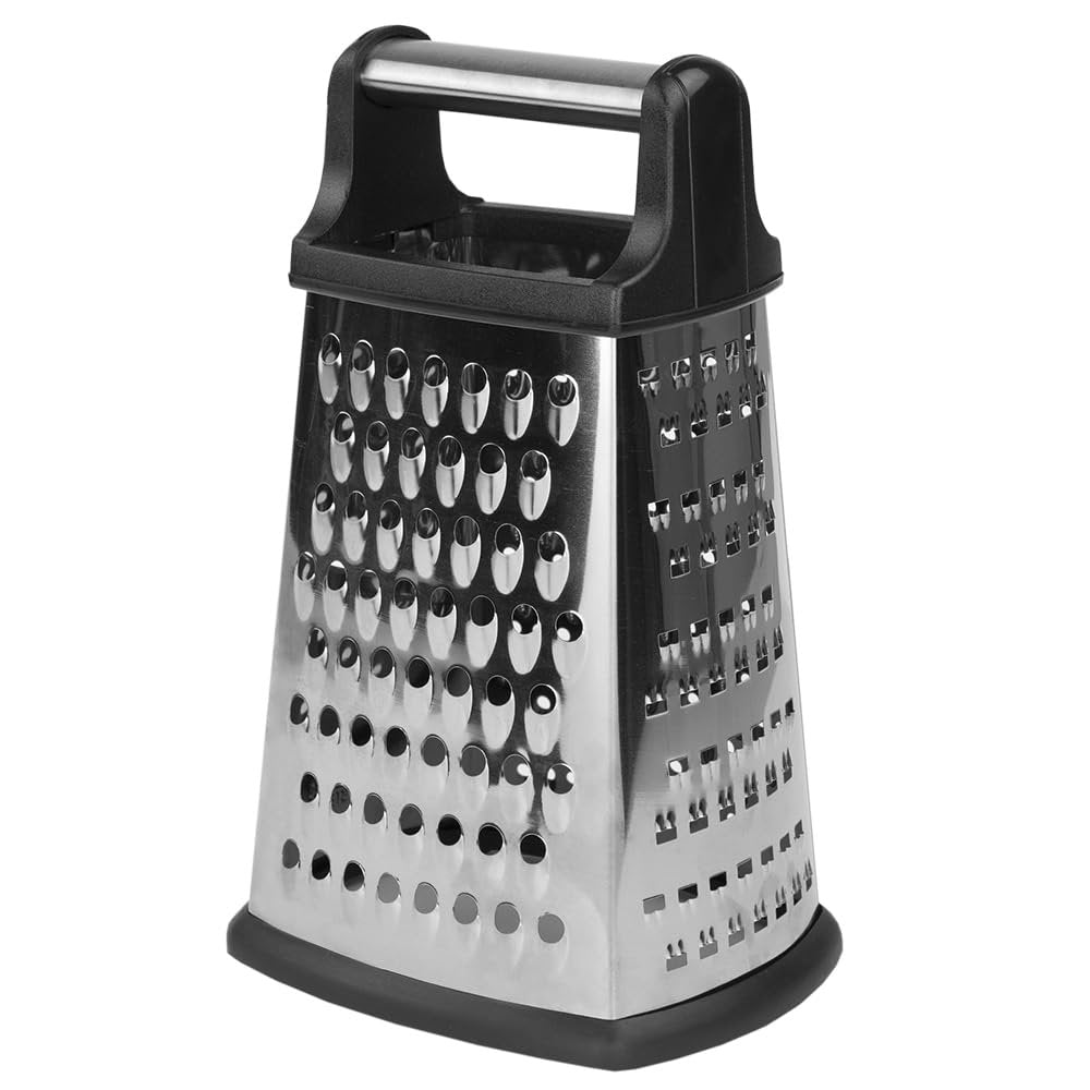 Home Basics 4-Sided Cheese Grater, Black