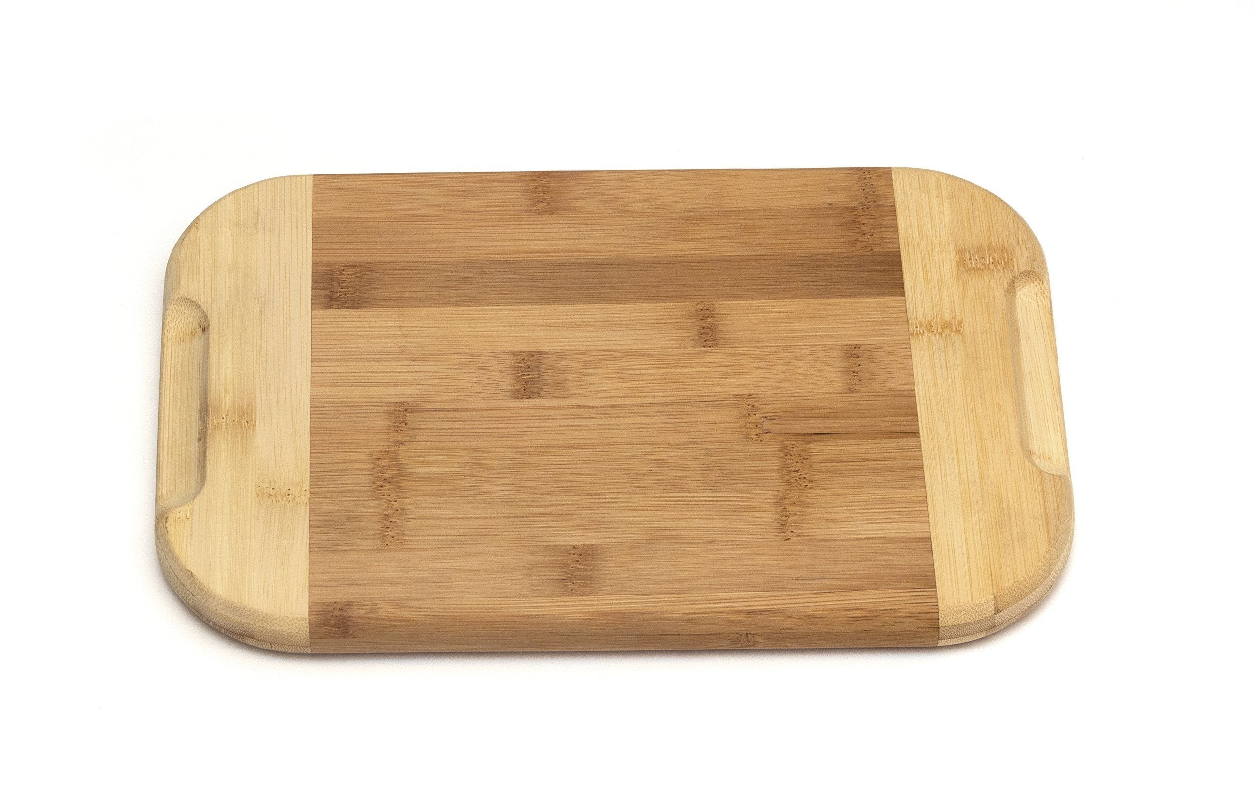 Lipper International Bamboo Wood Two-Tone Kitchen Cutting and Serving Board, Medium, 11-3/4" x 7-3/4" x 3/4"