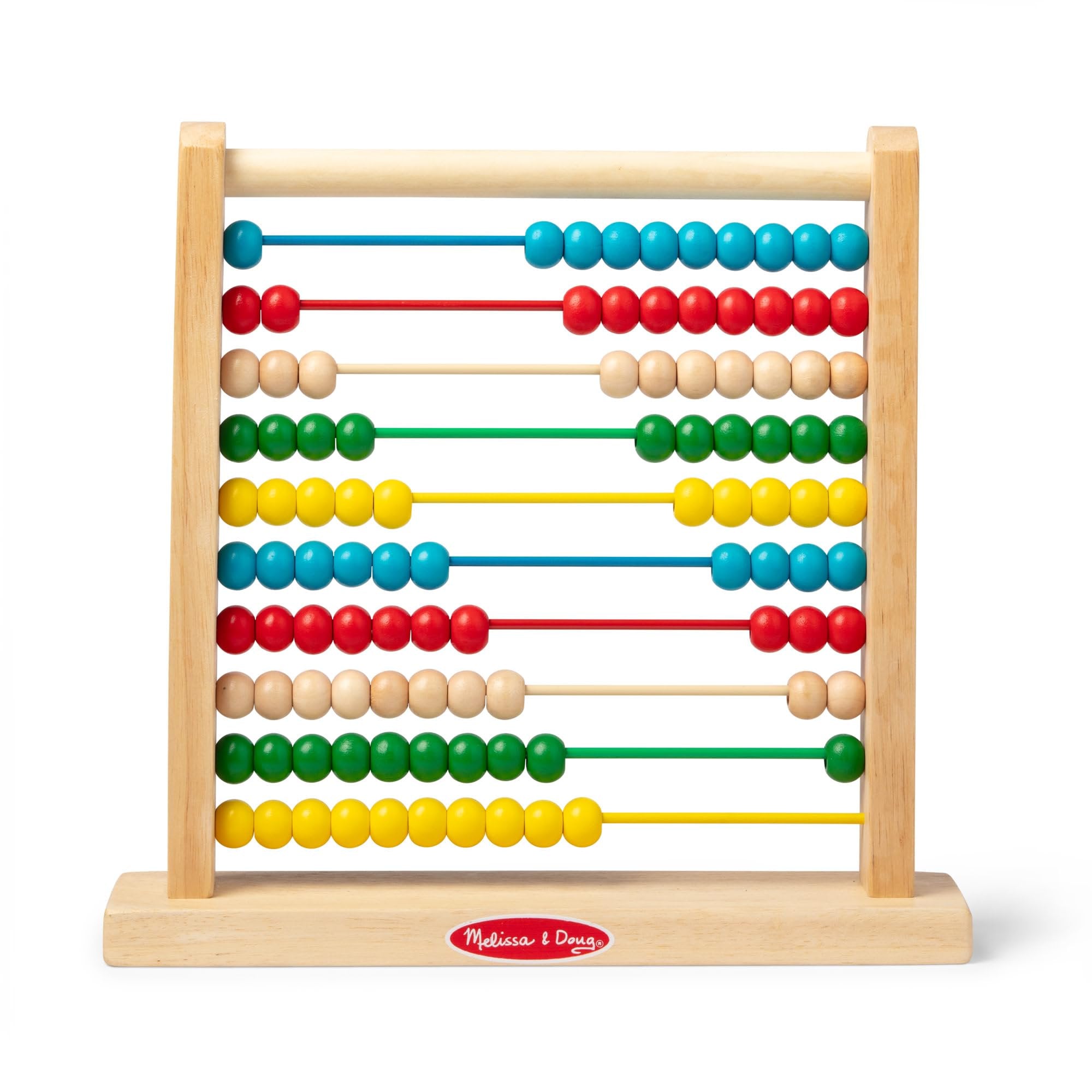 Melissa & Doug Abacus Classic Wooden Toy with 100 Beads - Preschool Learning Activities and Math Games for Kids, Homeschool Essentials for Ages 3+