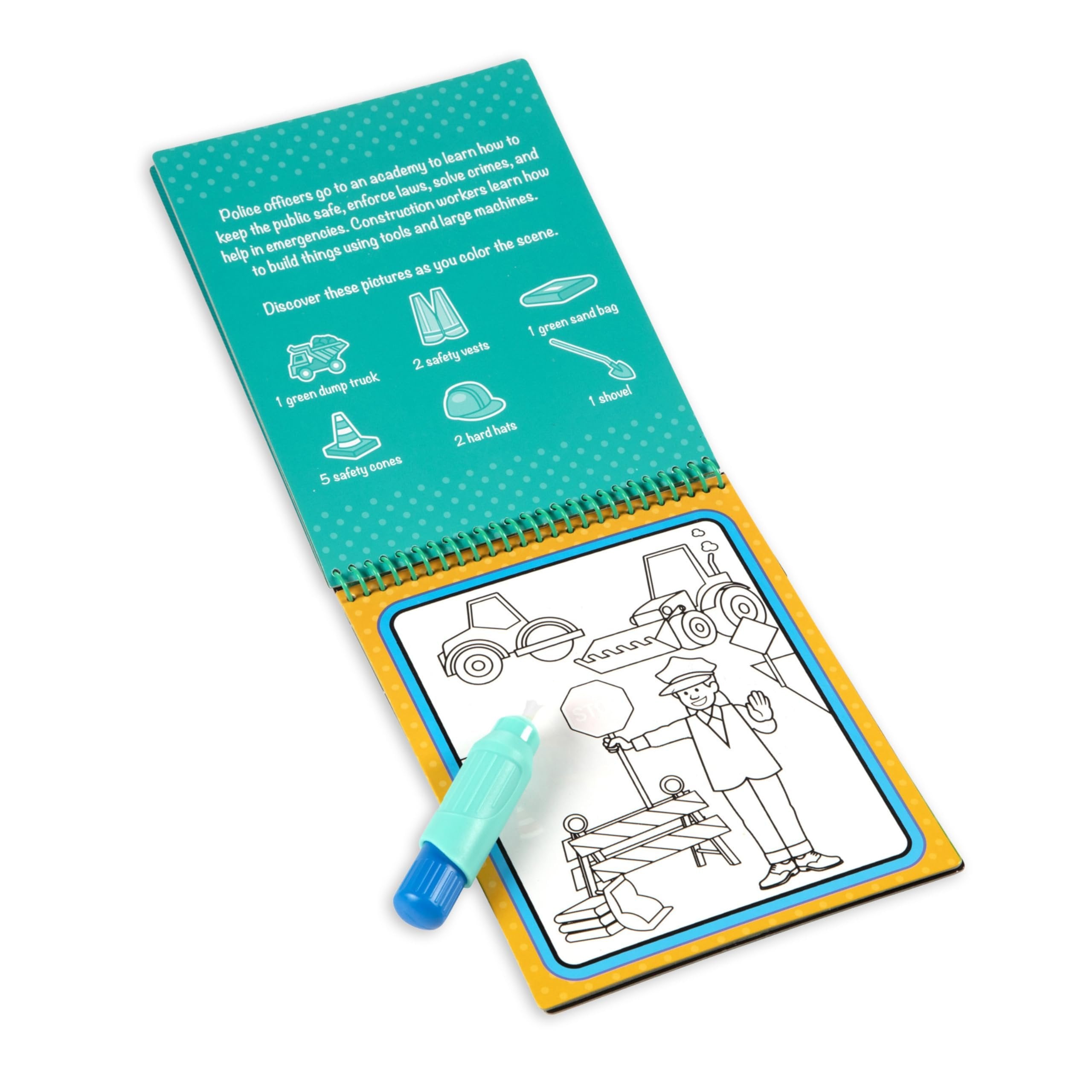 Melissa & Doug On The Go Water Wow! Reusable Water-Reveal Activity Pad- Occupations - Party Favors, Stocking Stuffers, Travel Toys For Toddlers, Mess Free Coloring Books For Kids Ages 3+