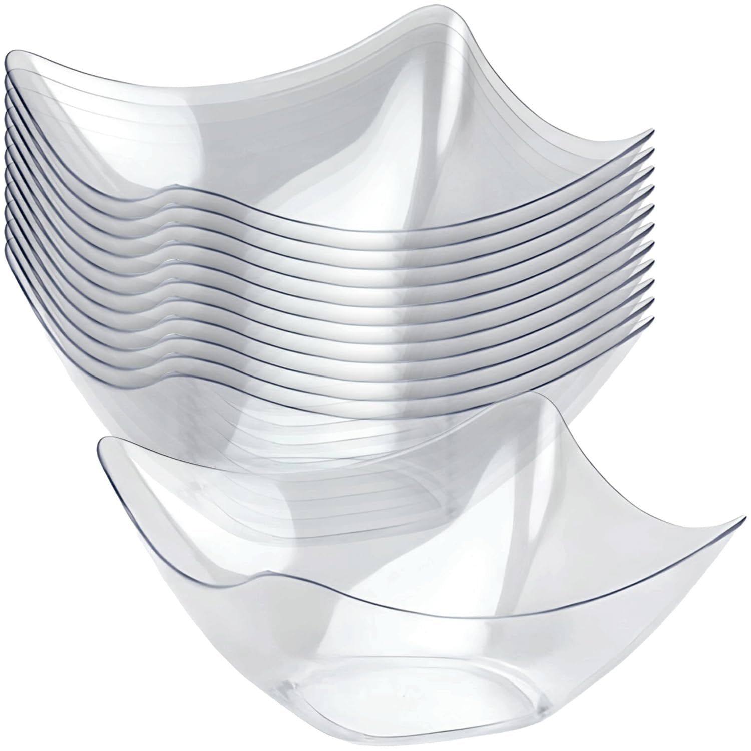 Lillian Tablesettings Mini Flutter Bowl-3 oz | Clear | Pack of 12 Plastic Serve-ware (64536)